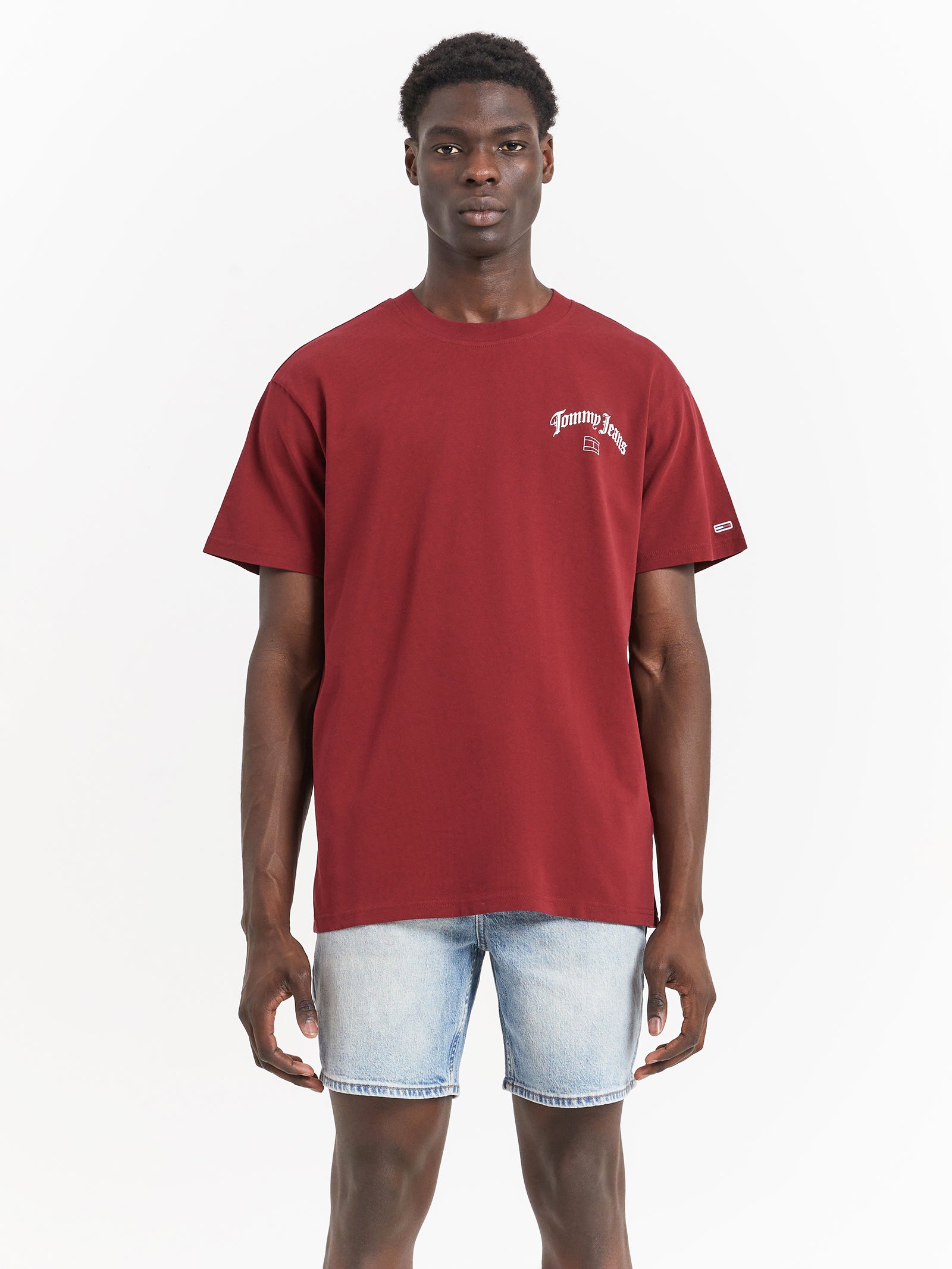 Back Logo Relaxed Fit T-Shirt in Rouge