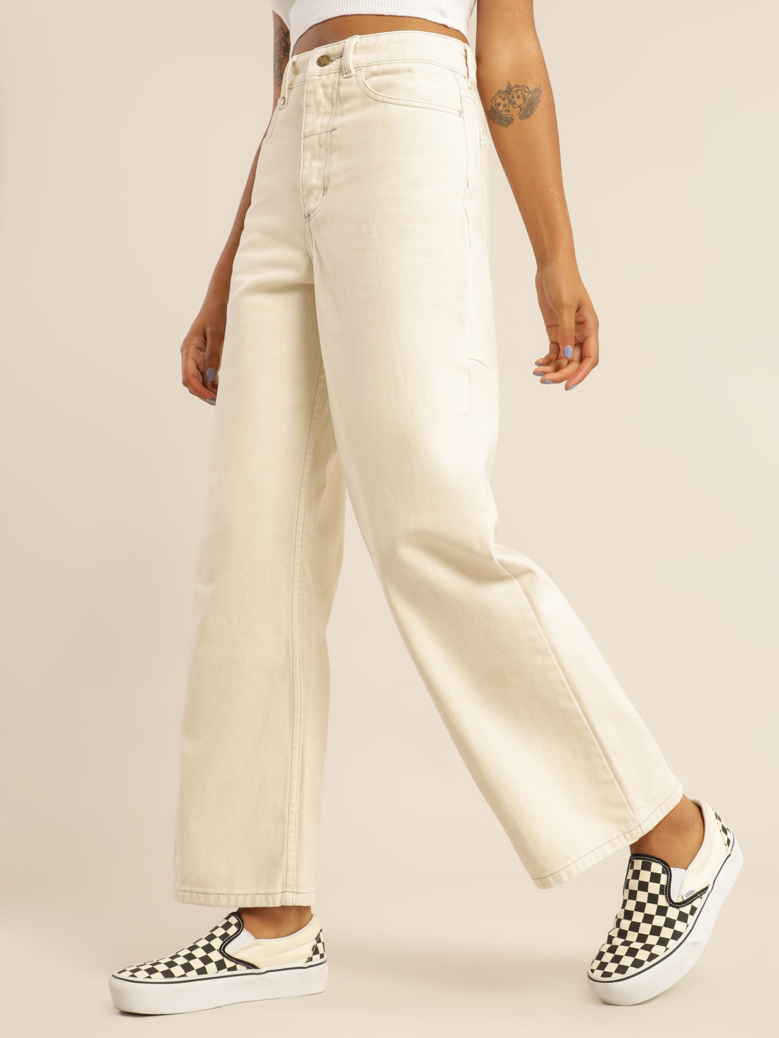 Holly Wide-Leg Jeans in Vintage Bone