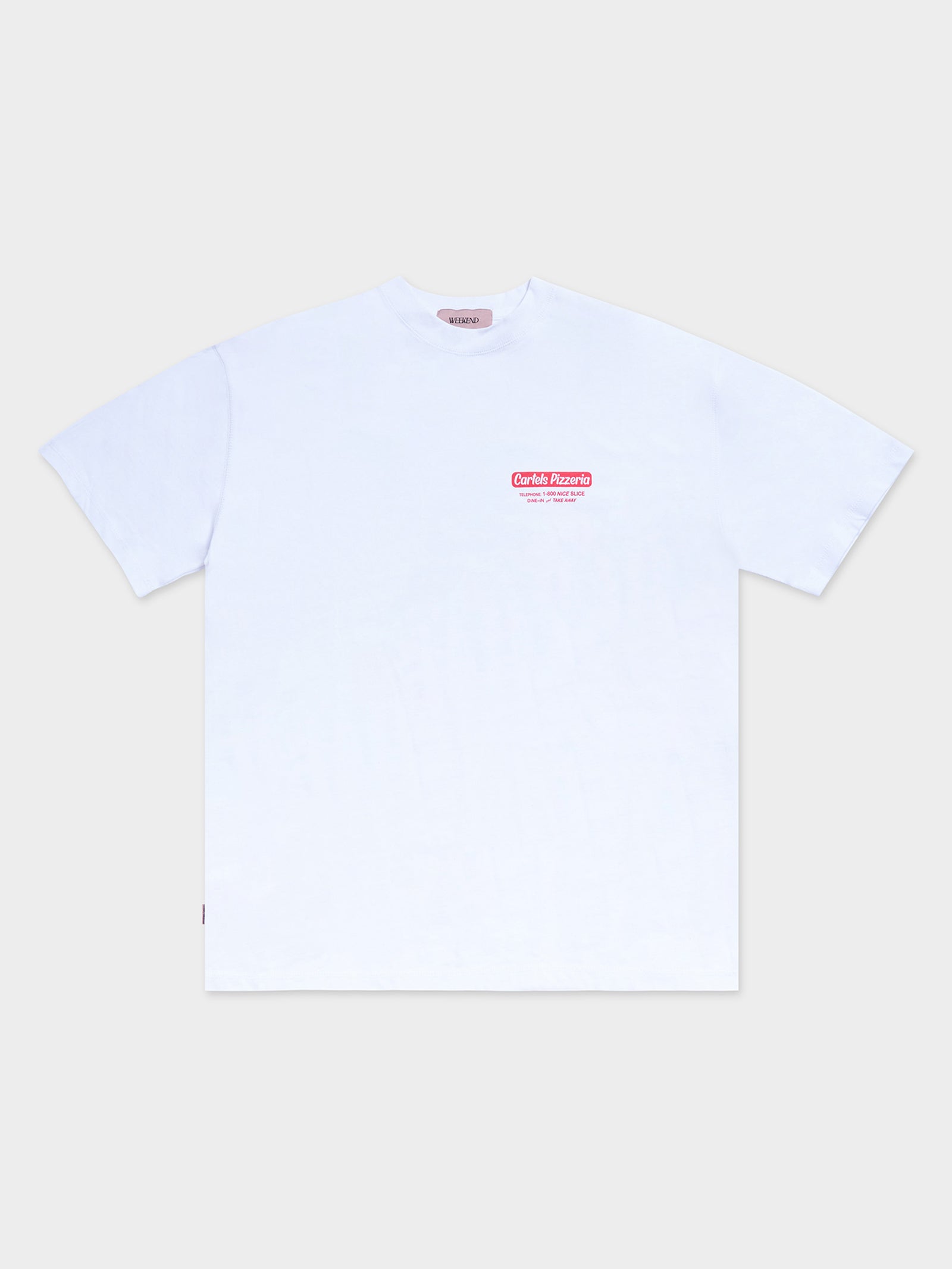 Pizza Tee In White