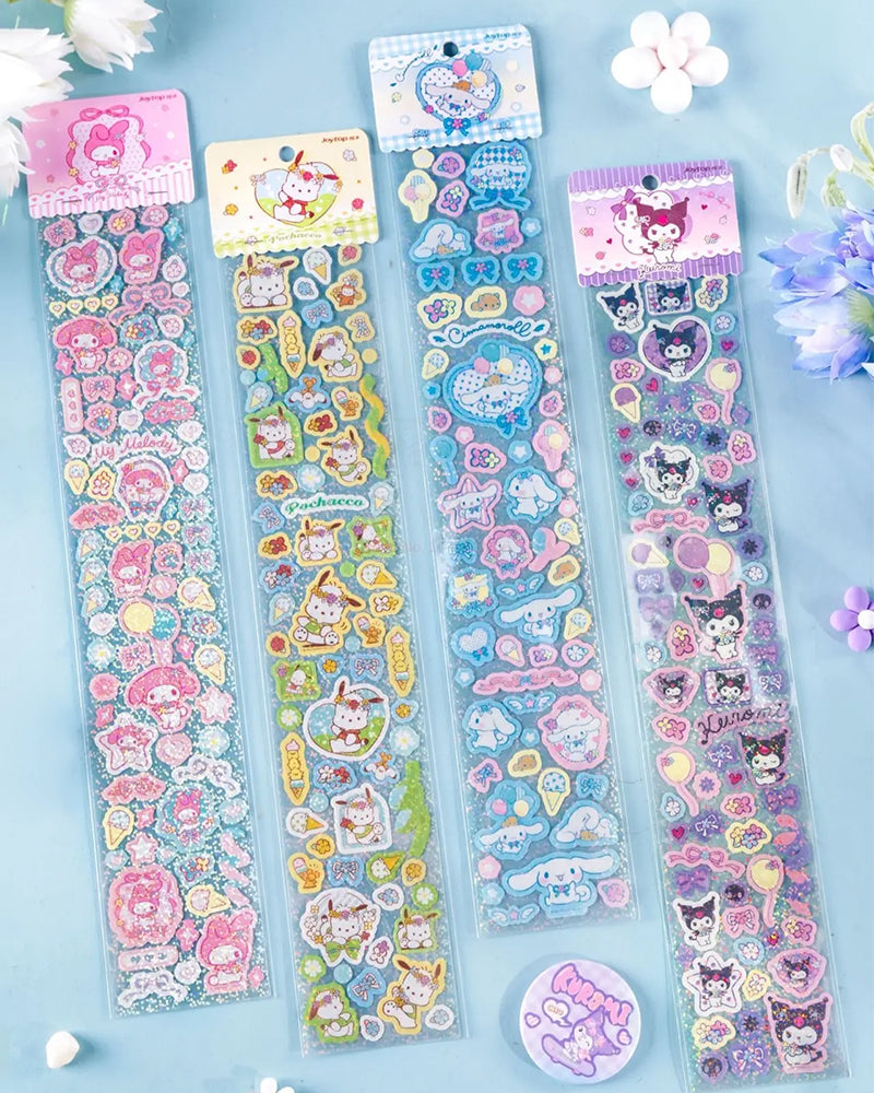 Sanrio Characters Flower Days Glitter Sticker Sheet