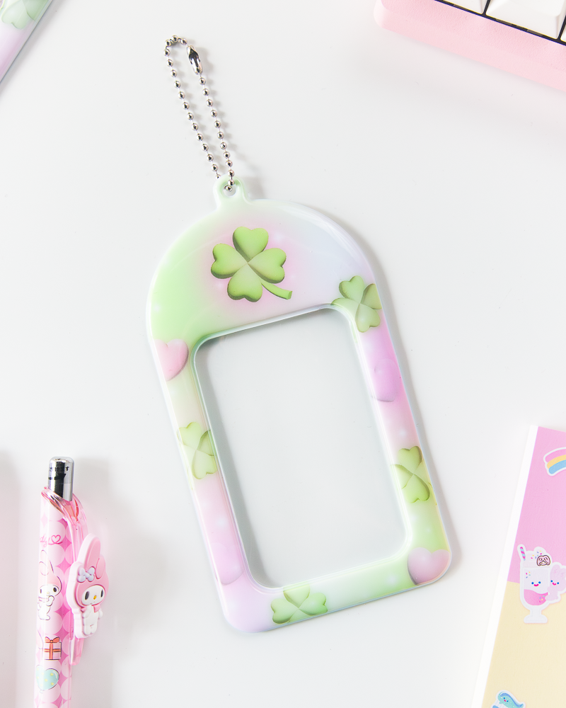 DUCKY WORLD Clover Heart Photocard Holder Keyring