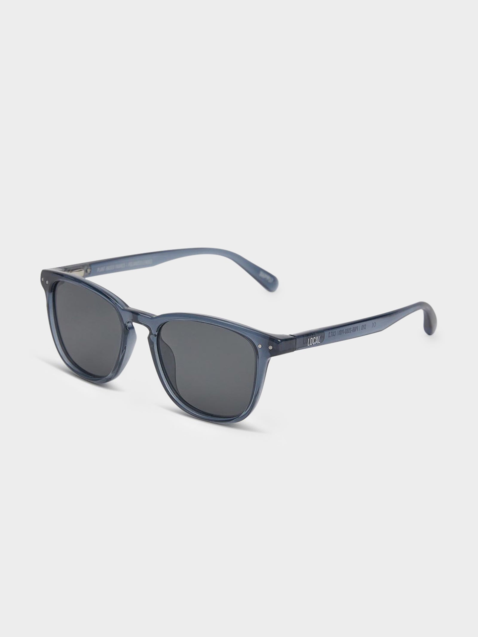 SYD Polarised Sunglasses in Polished Navy & Dark Grey