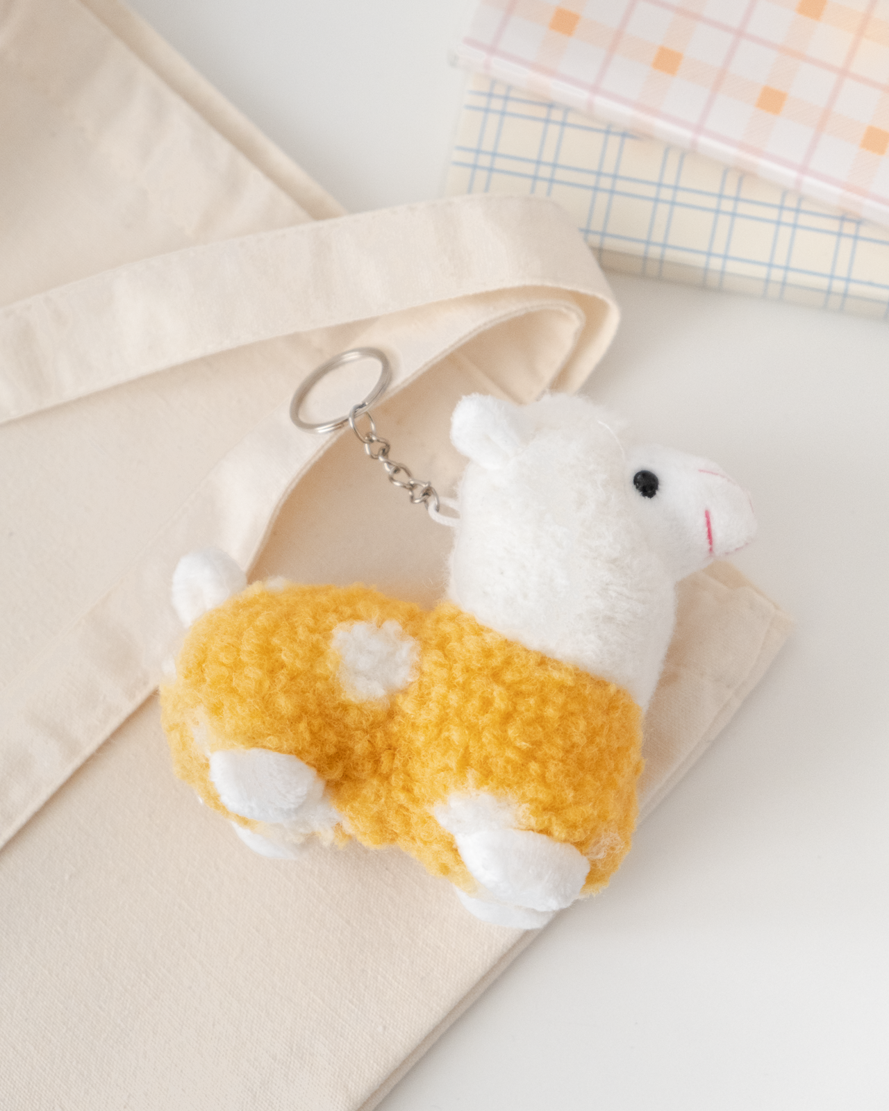 Alpaca Plush Keychain