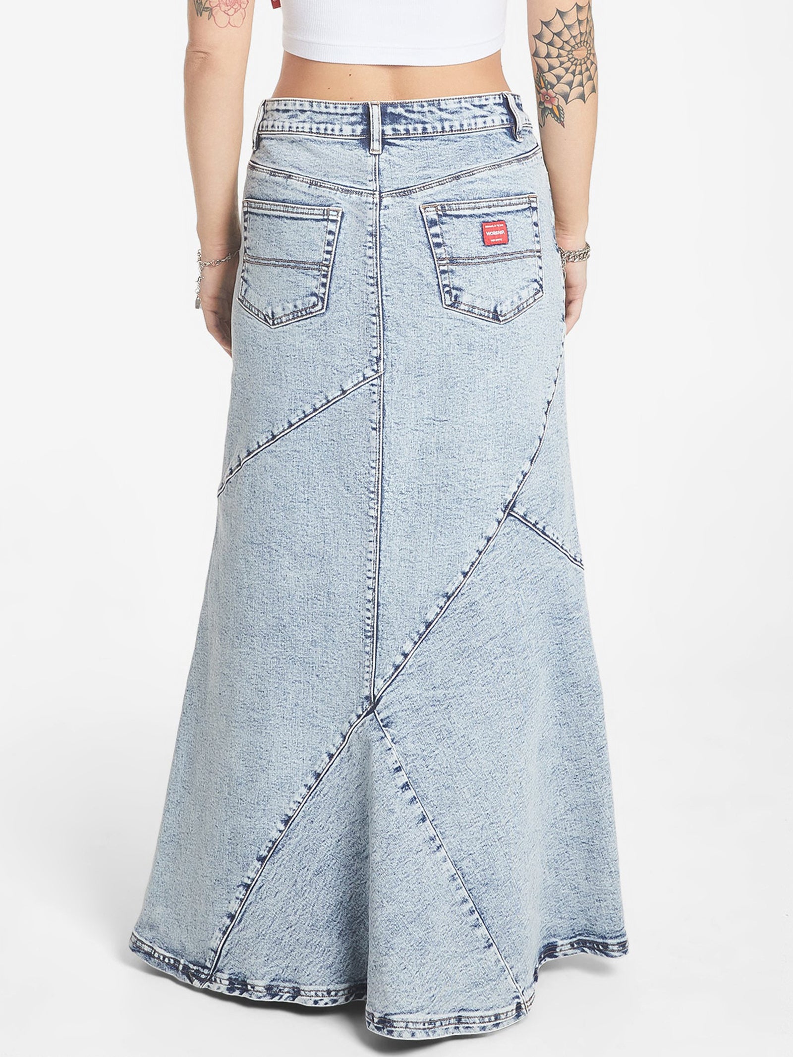 Crossroads Low Rise Denim Maxi Skirt