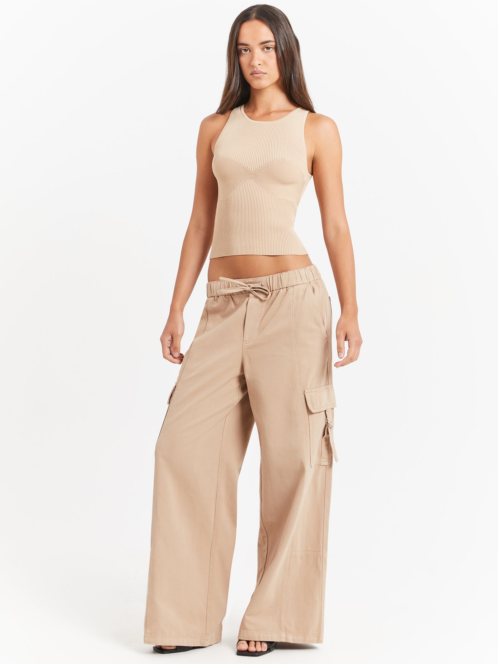 Luna Wide Leg Pants in Light Camel