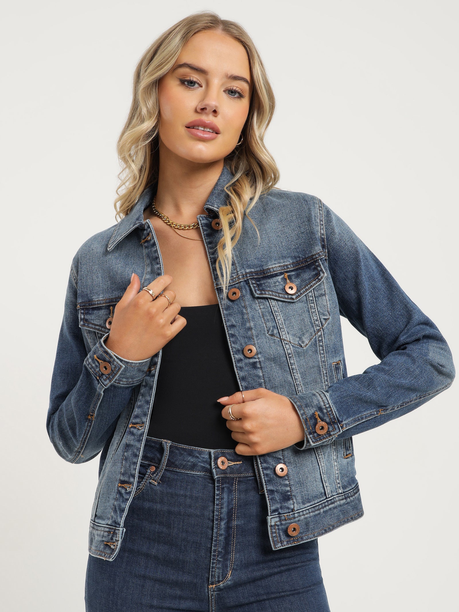 Annie Denim Jacket in Indigo Blue