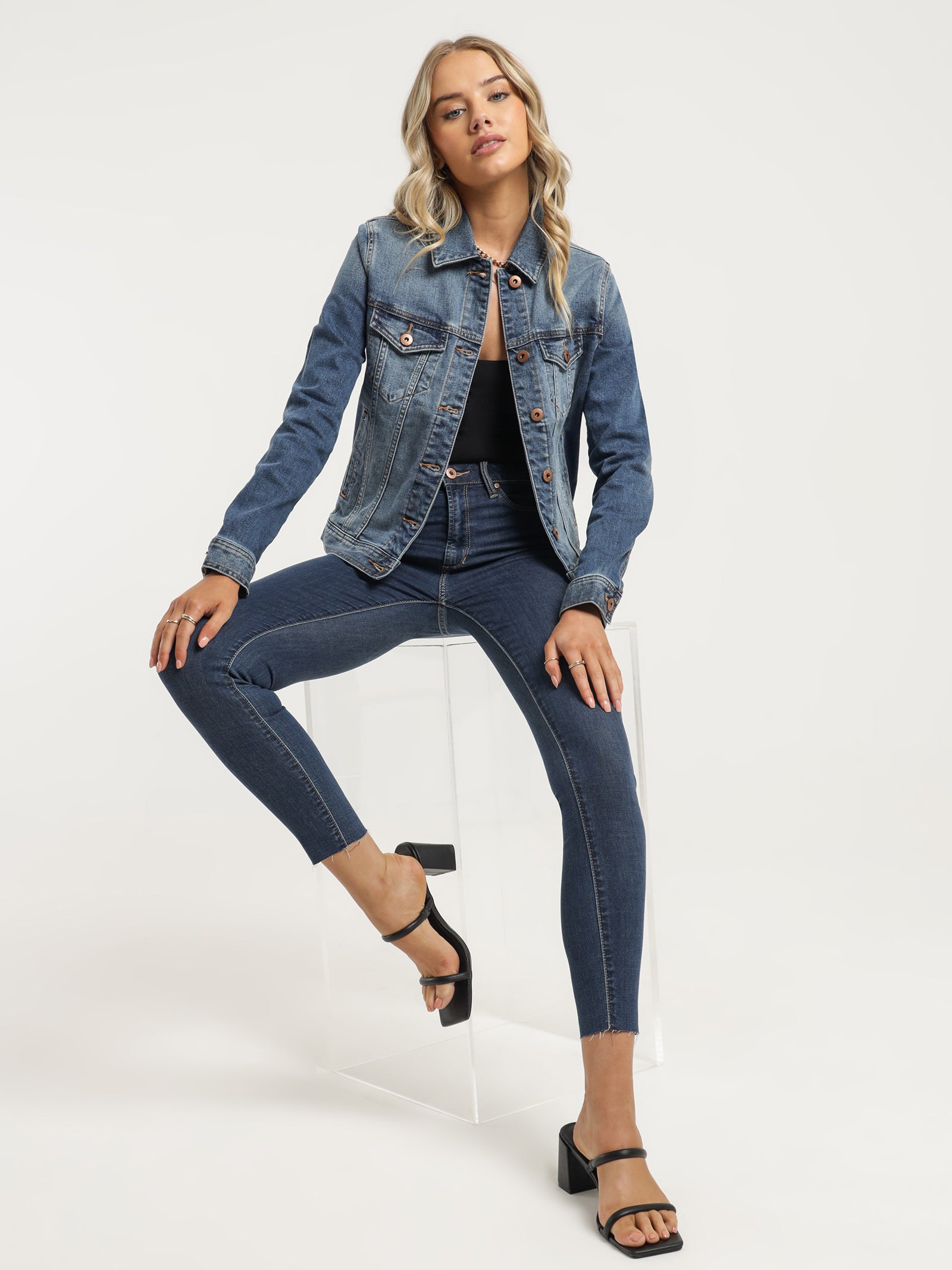 Annie Denim Jacket in Indigo Blue