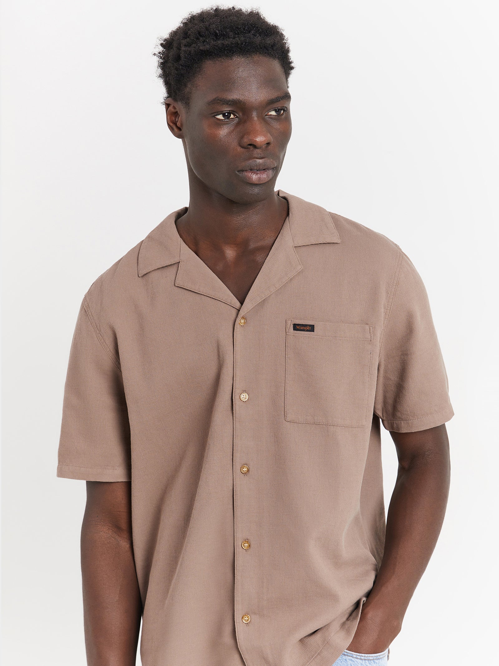 Resort Waffle Shirt in Brownie