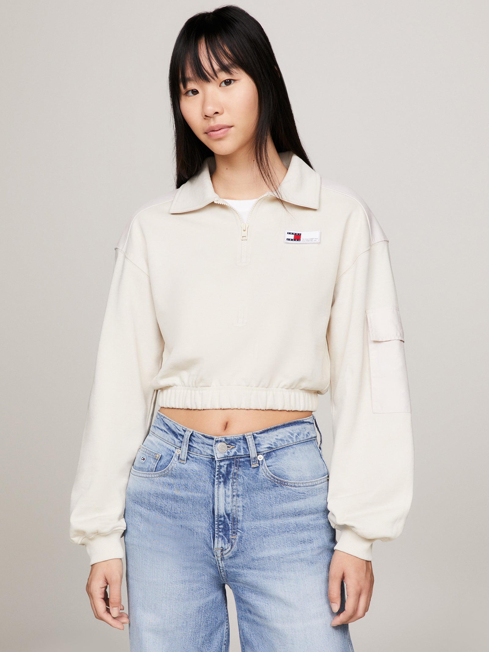 Quarter-Zip Cropped Fit Sweatshirt