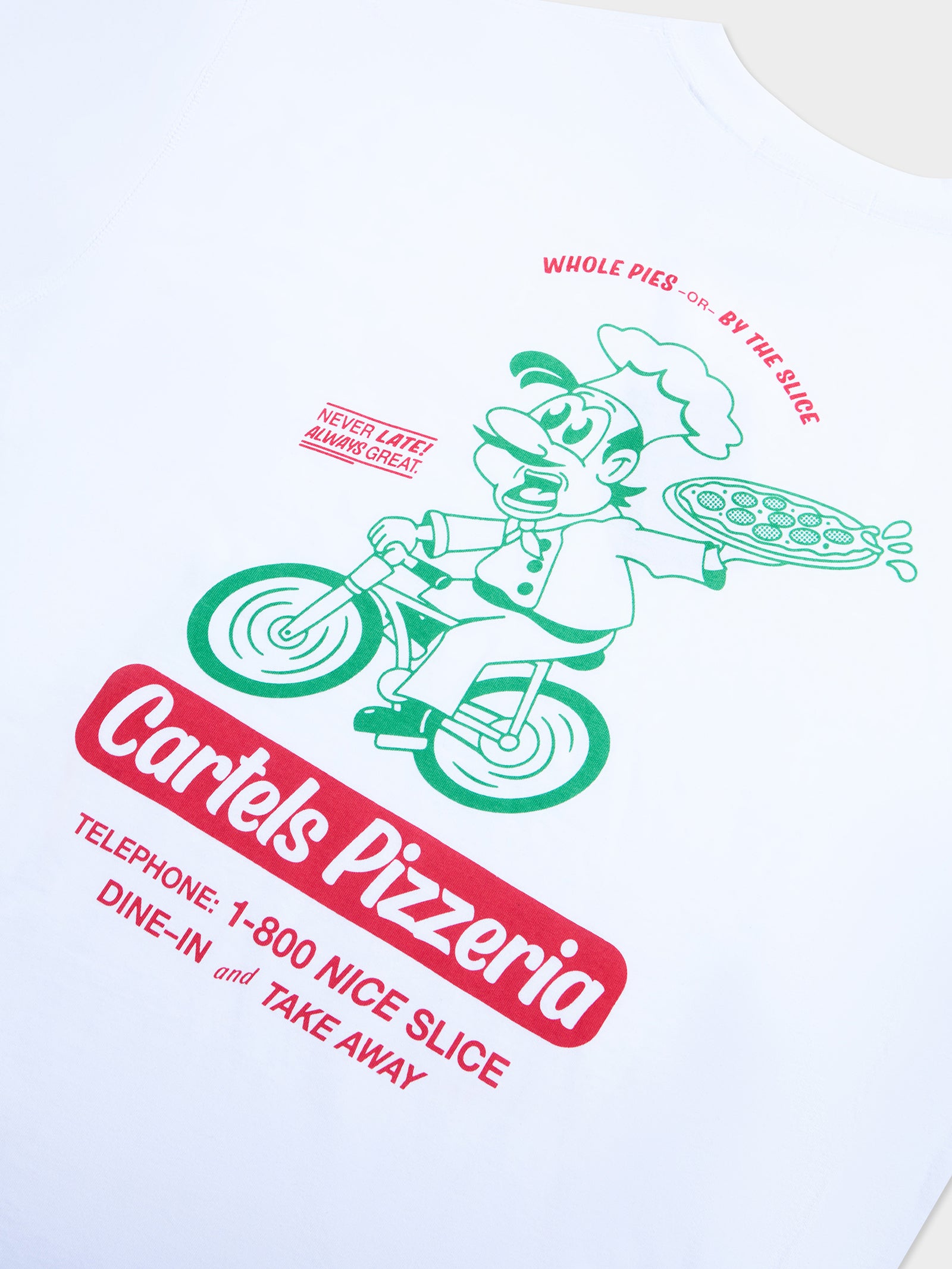 Pizza Tee In White