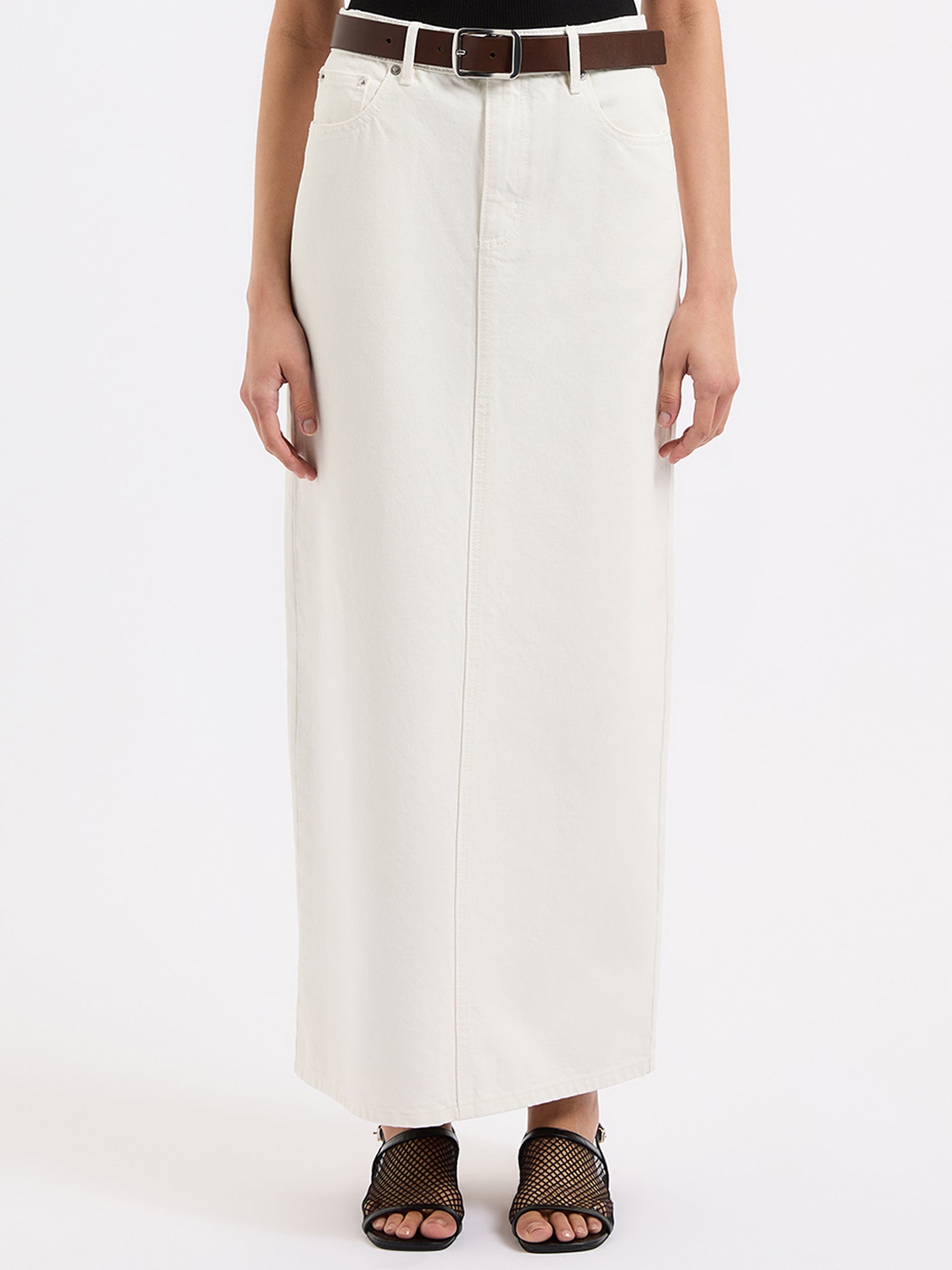 Organic Denim Maxi Skirt