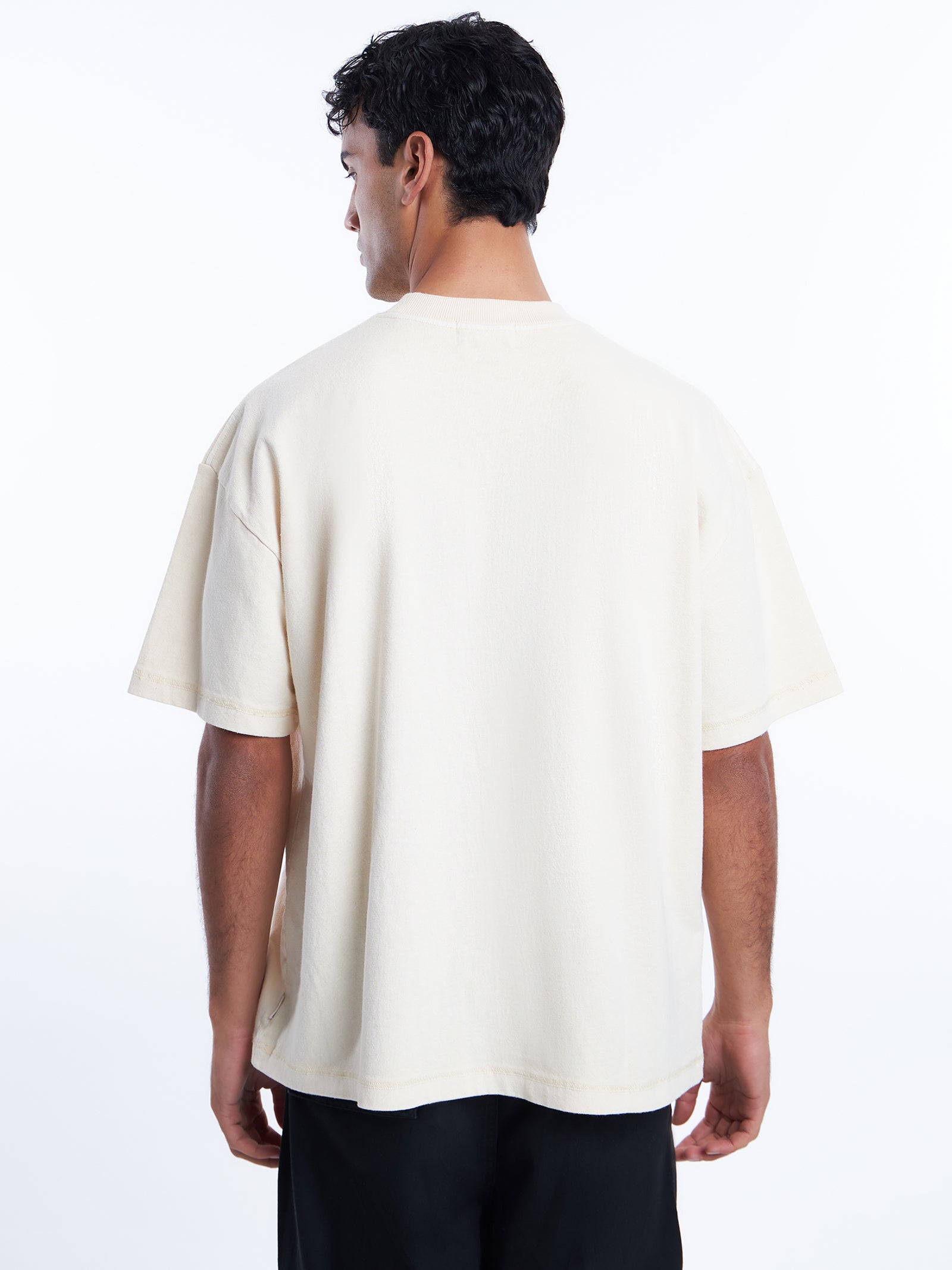 Subtle Logo Tee In Washed Bone