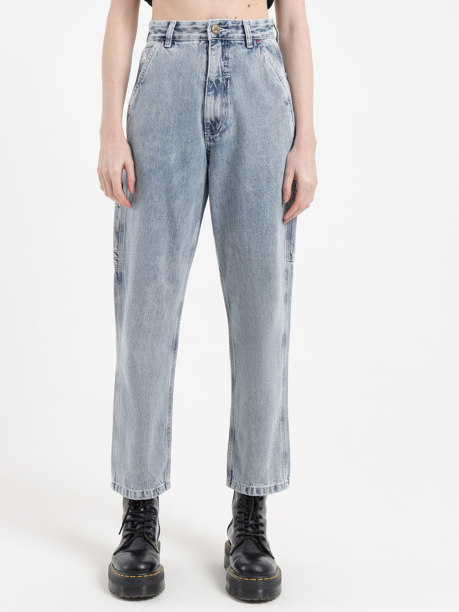 Hard Yakka Carpenter Pants in Faded Rinse Indigo