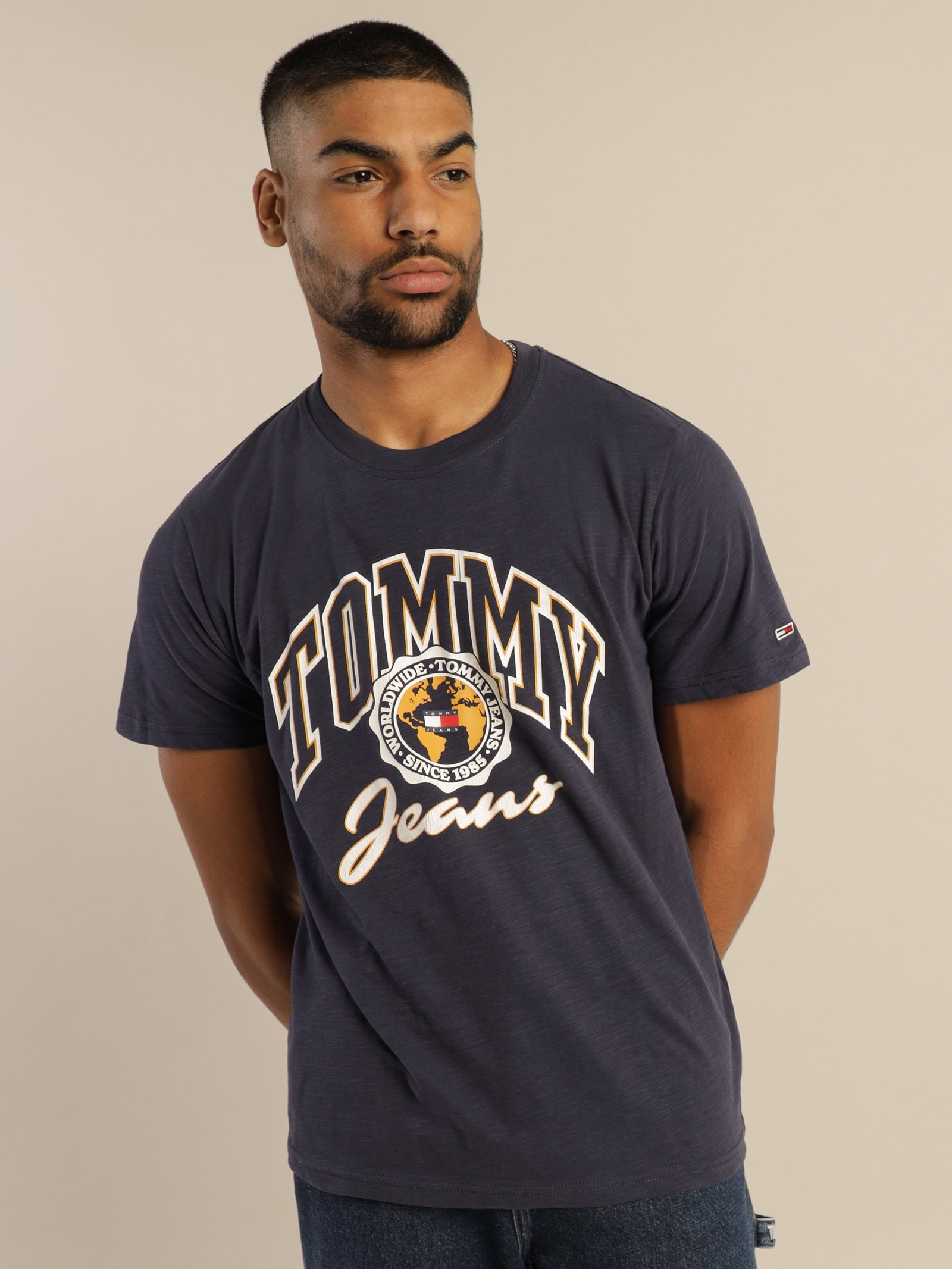 Bold College Graphic T-Shirt in Twilight Navy