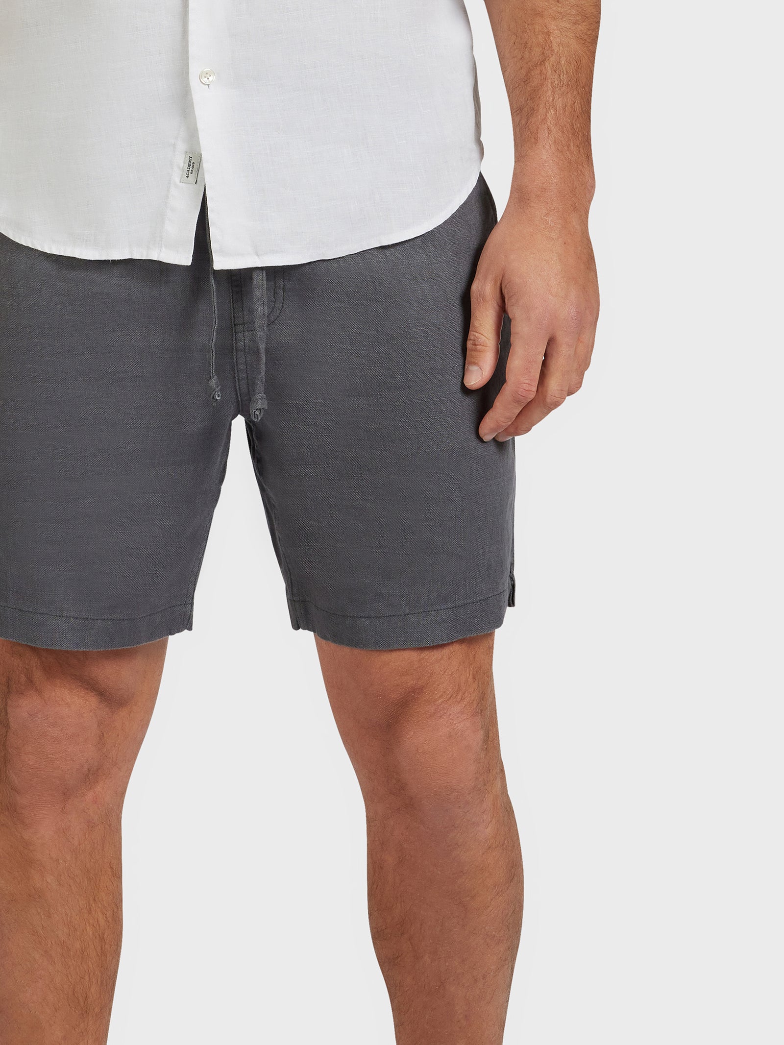 Riviera Linen Shorts in Charcoal Grey