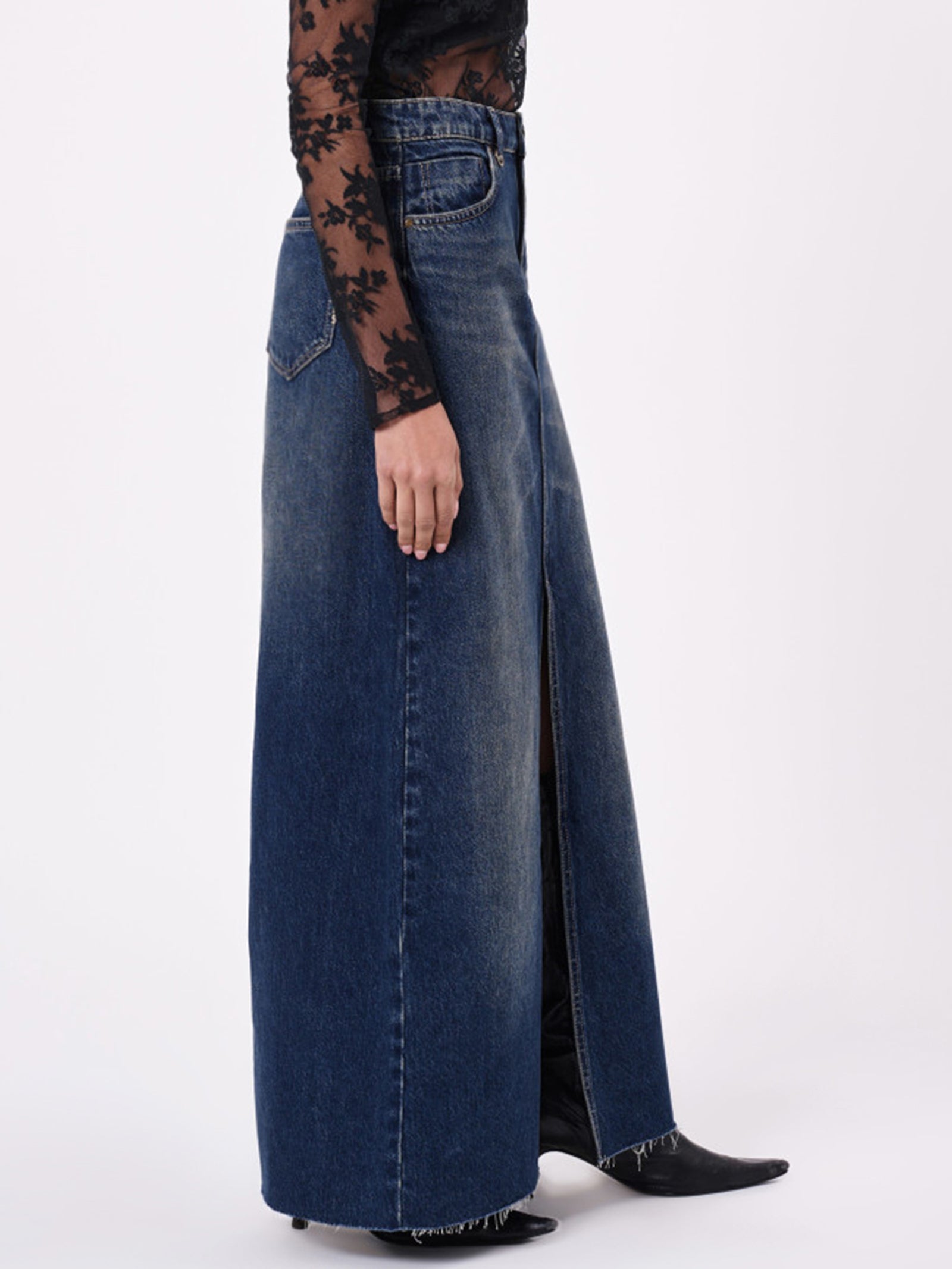 Darcy Maxi Skirt Gold Mine - Dark Vintage Indigo