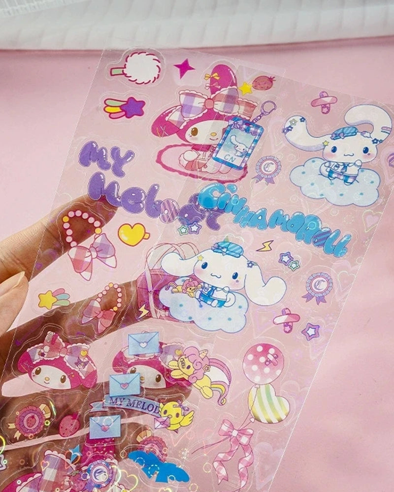 Sanrio Characters Glitter Sticker Sheet