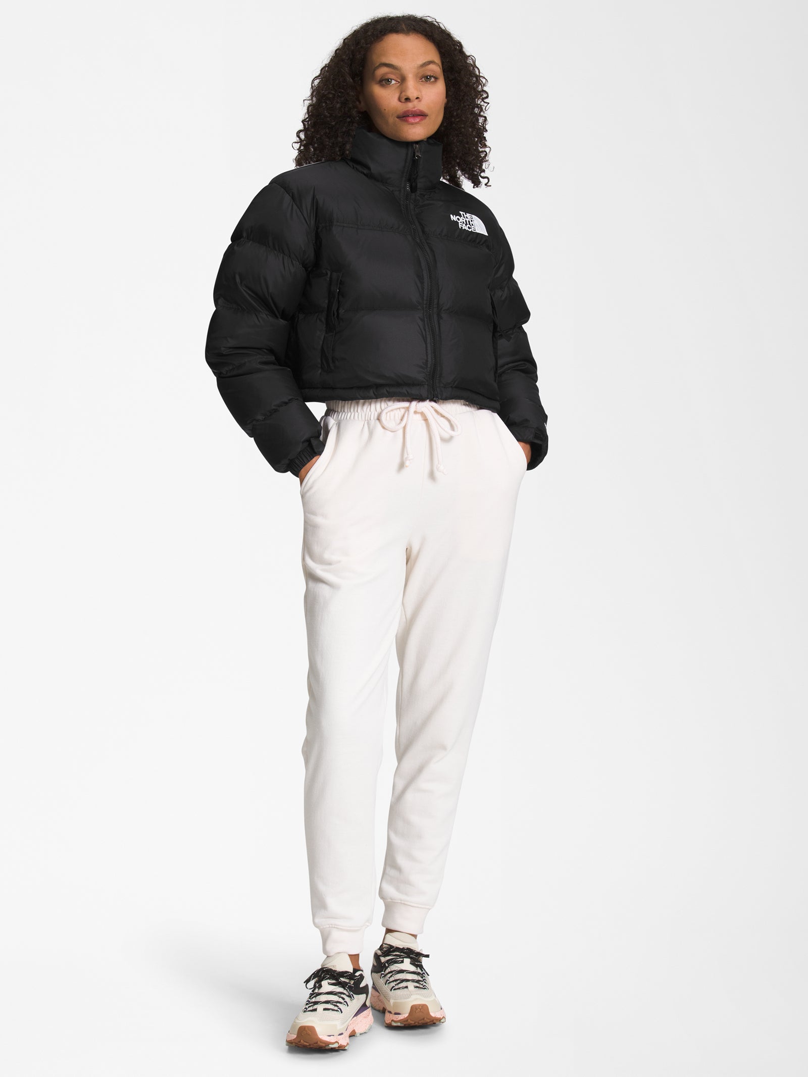 Nuptse Short Puffer Jacket in Black