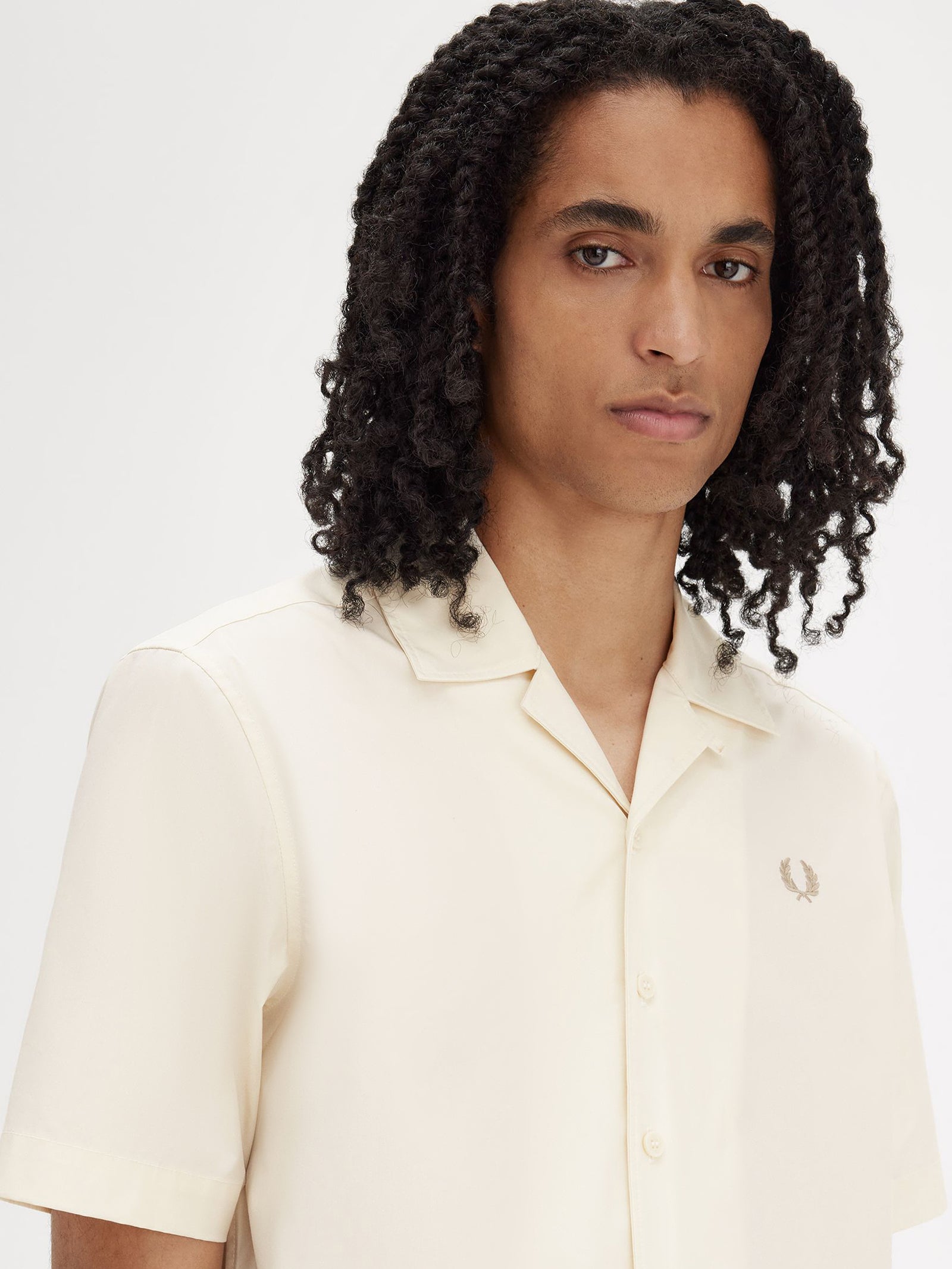 Ribbed Hem Revere Collar Shirt