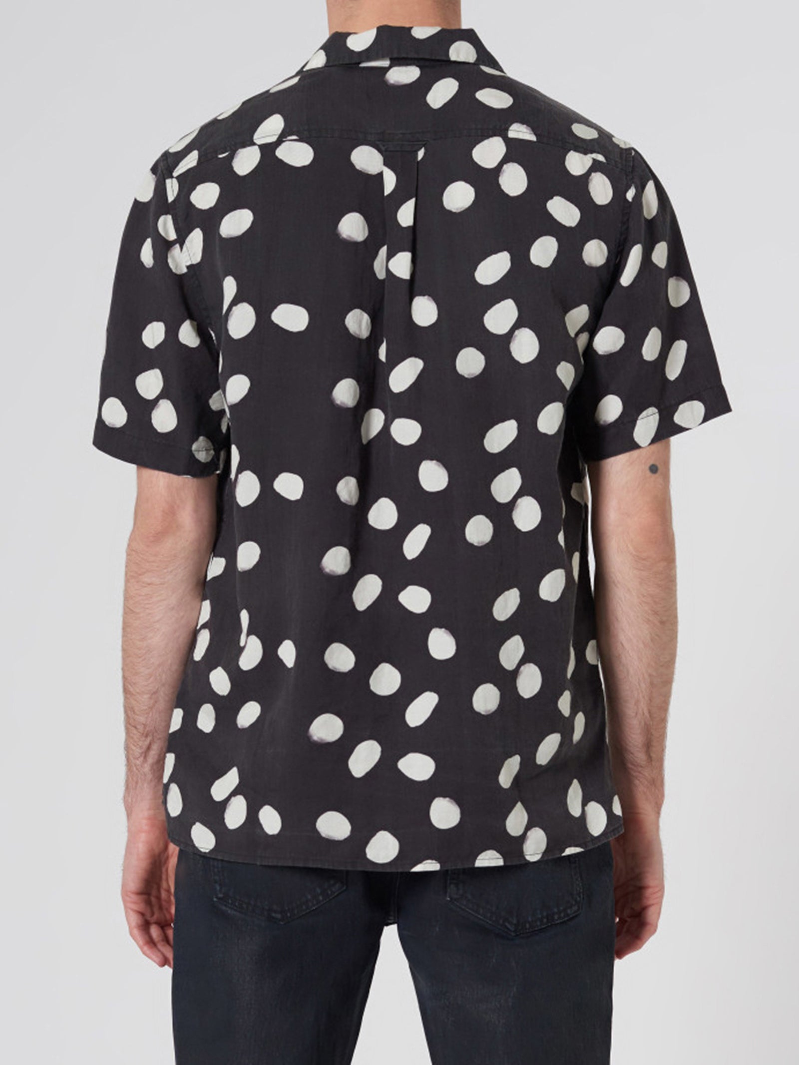 Curtis Short Sleeve Dot Shirt in Black