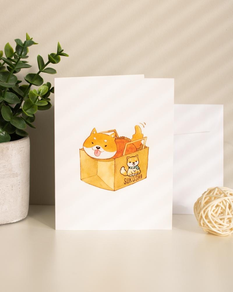 SUKOSHI x Penelope Paper Bag Shiba Greeting Card