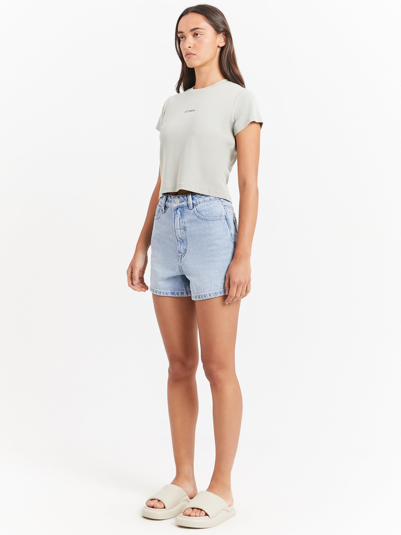 Minimal Thrills Mini T-Shirt in Sage Grey