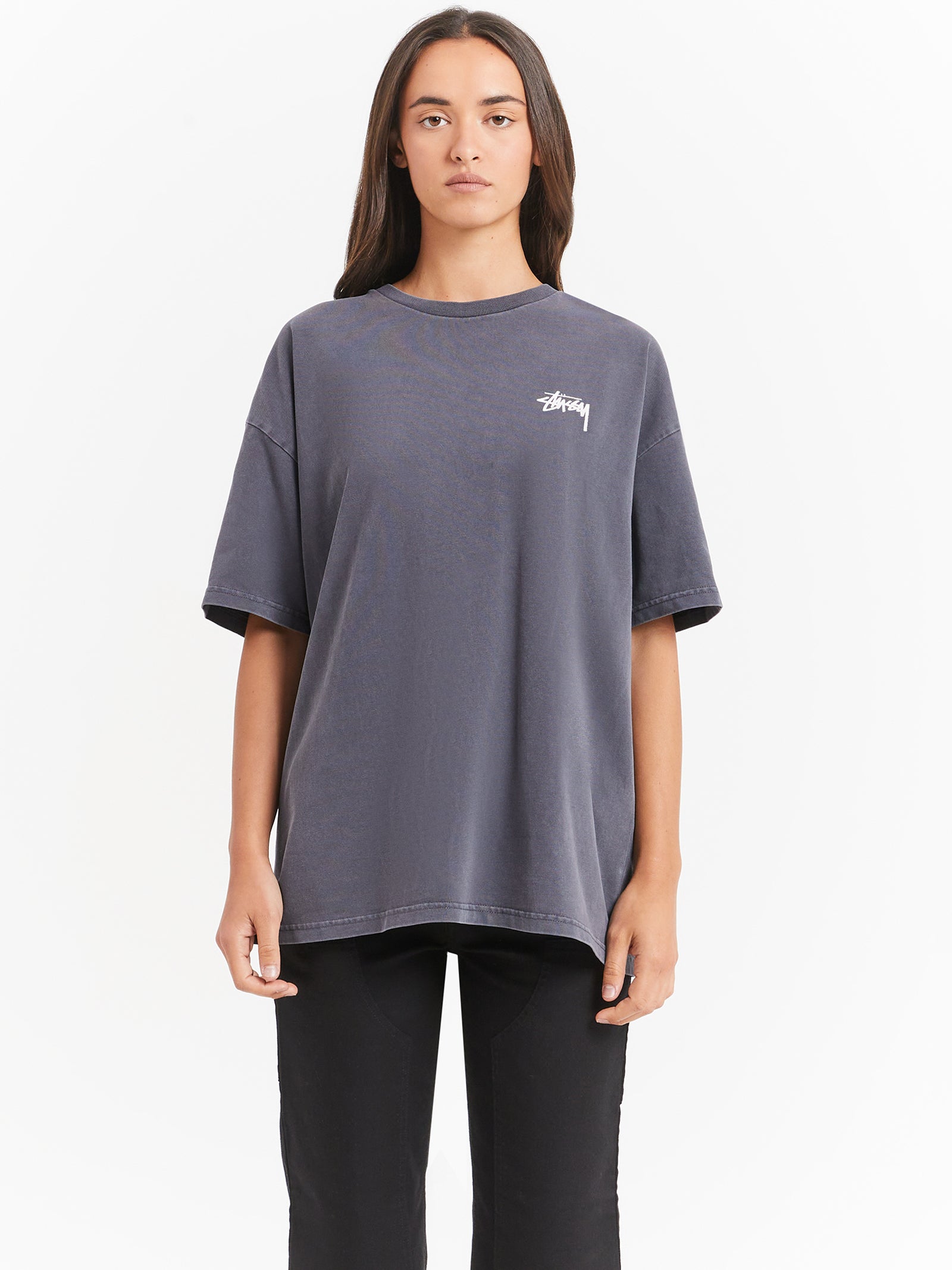 8 Ball Heavyweight Relaxed T-Shirt in Pigment Charcoal Grey