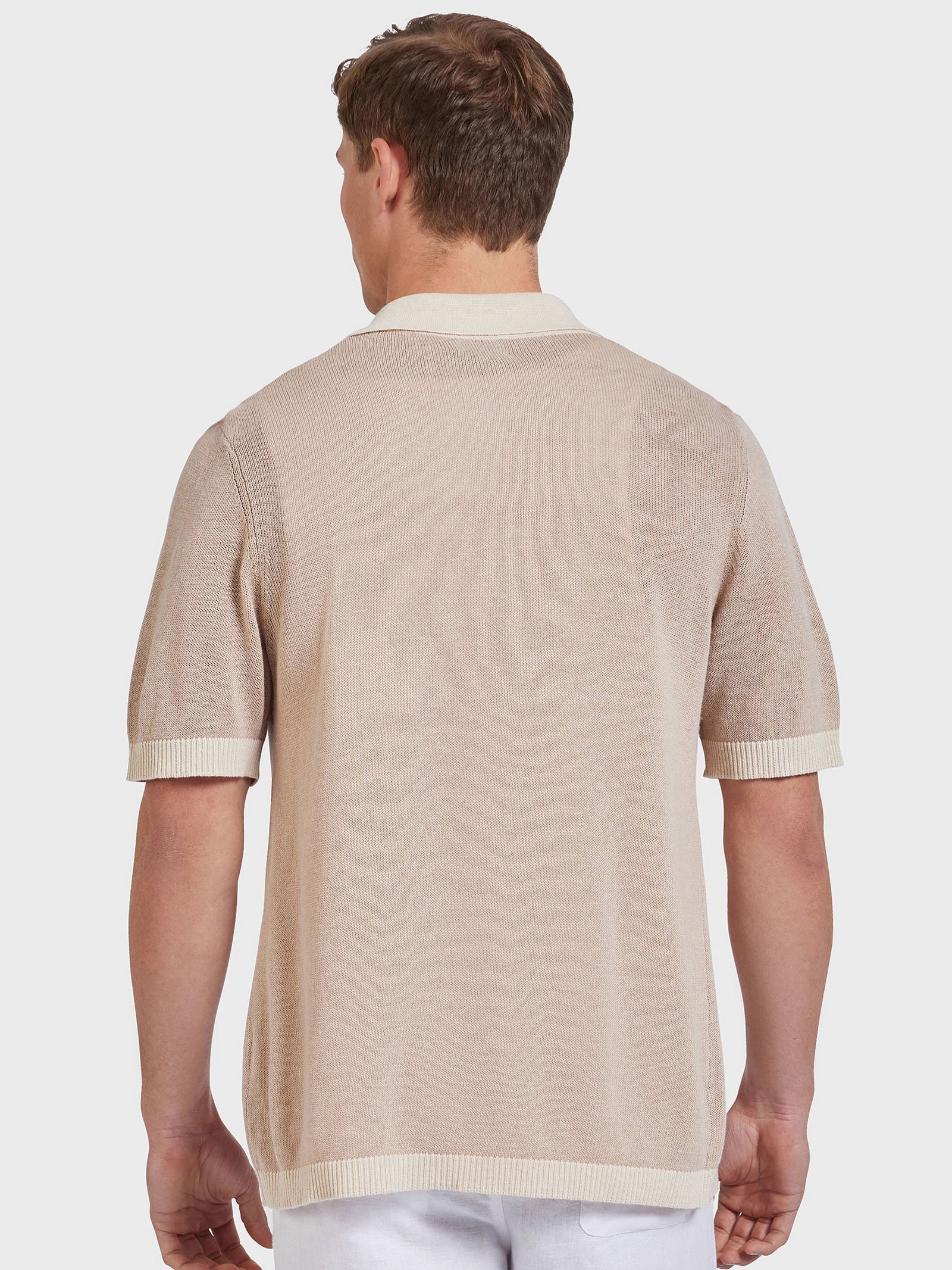 Gatsby Knit Polo Shirt in Stone