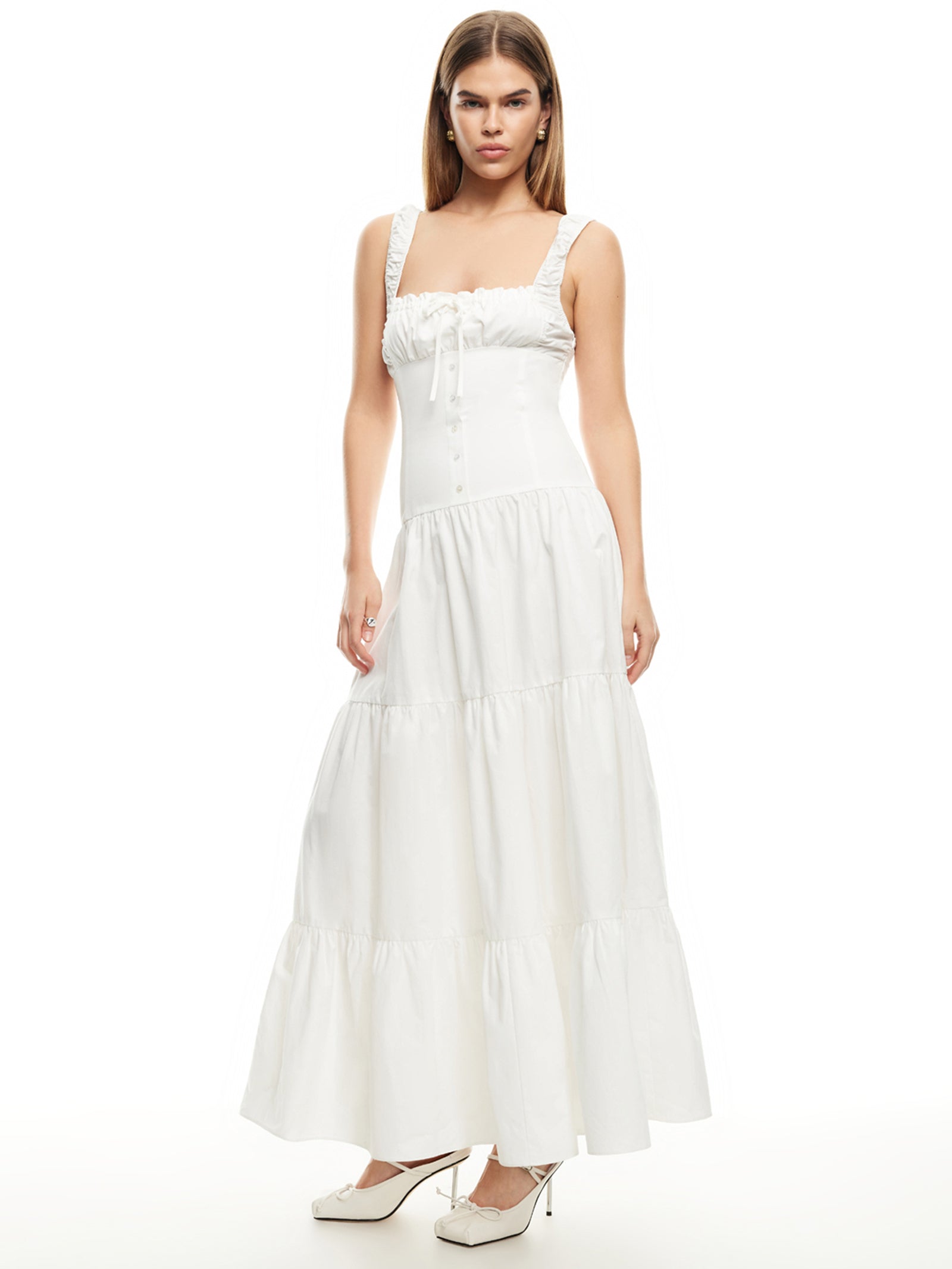 Heart Shaped Maxi Dress in Porcelain