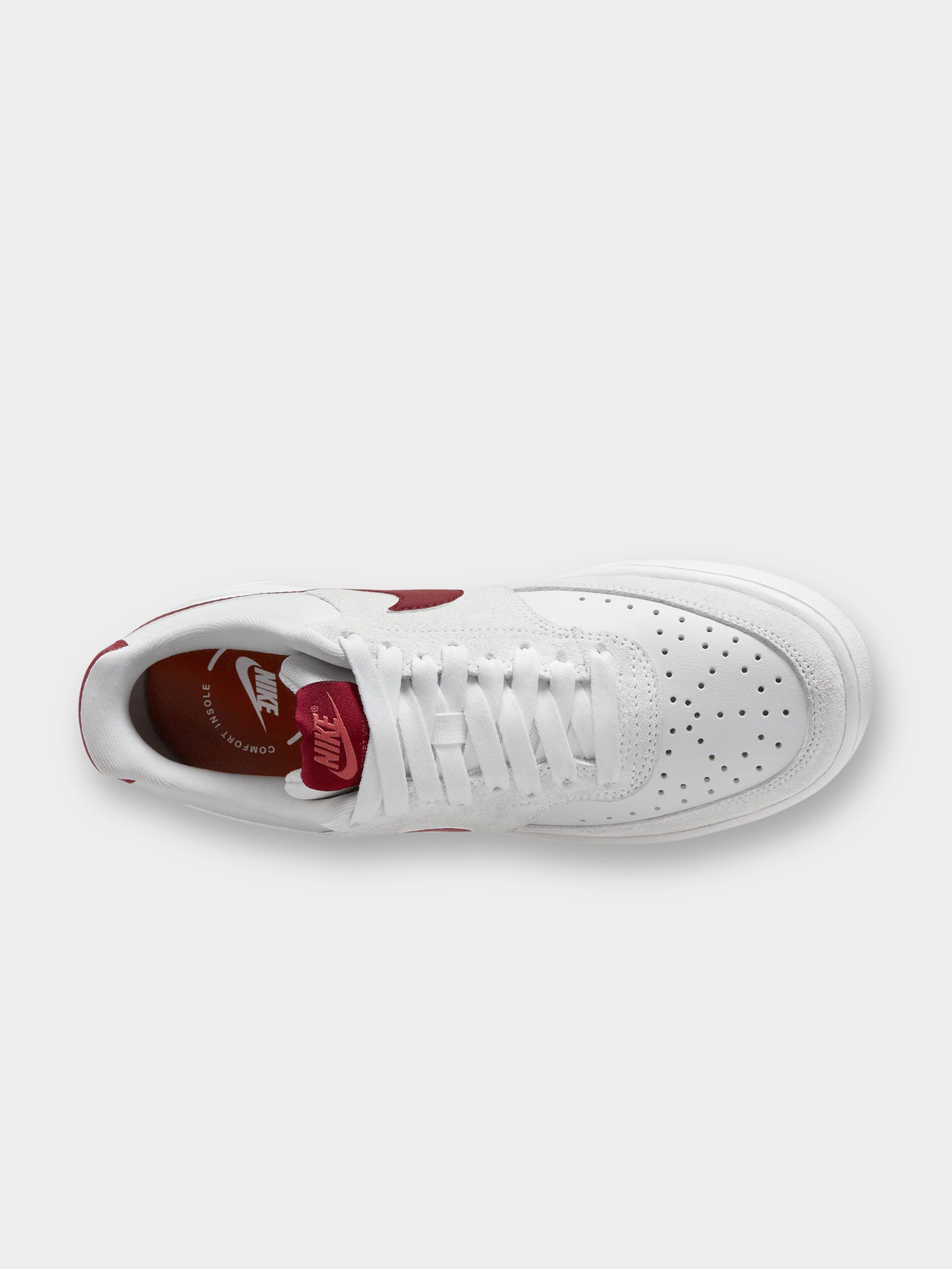 Womens Court Vision Low Sneakers in White, Team Red, Adobe & Dragon Red