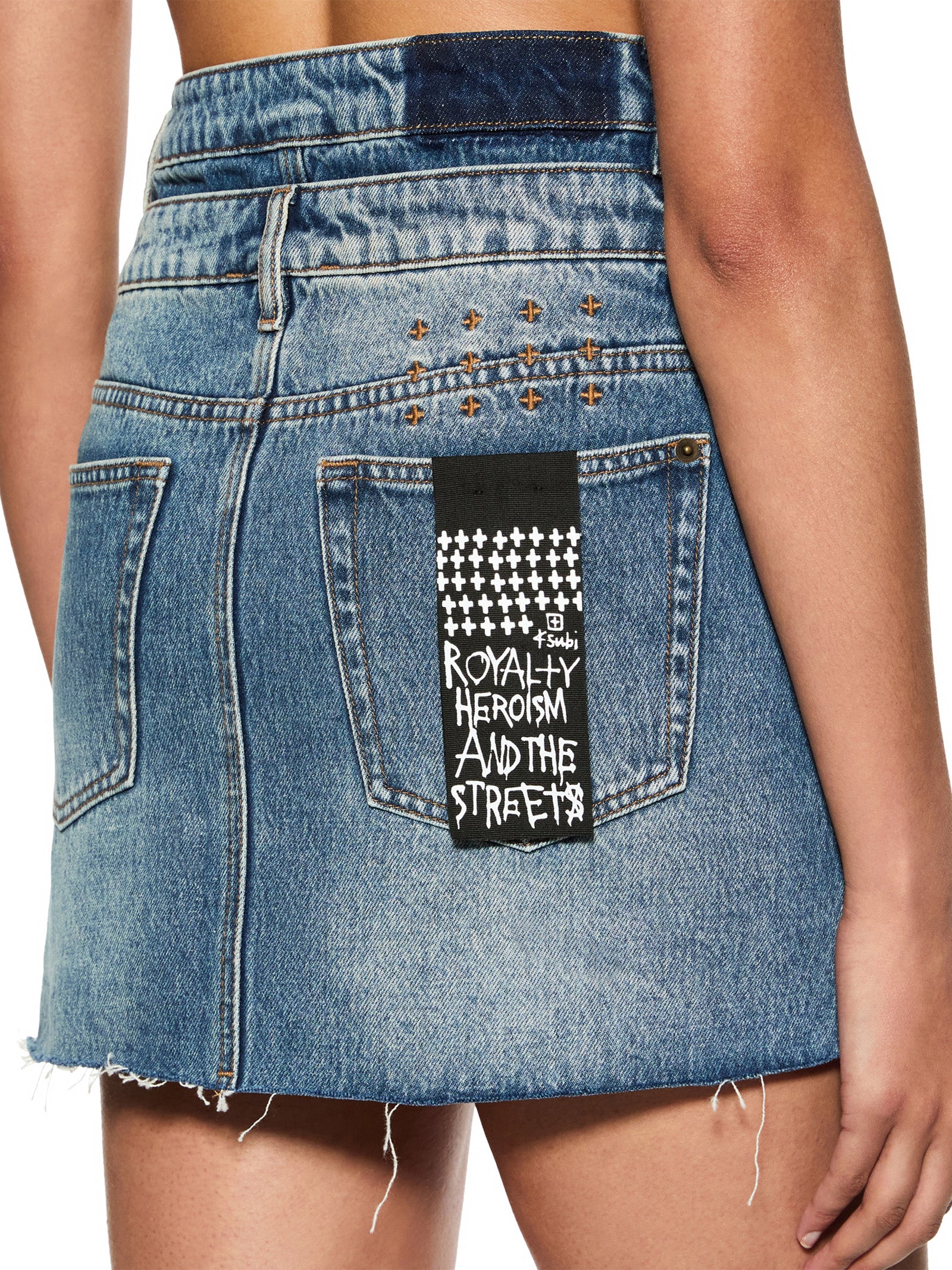 Model Denim Mini Skirt Rework