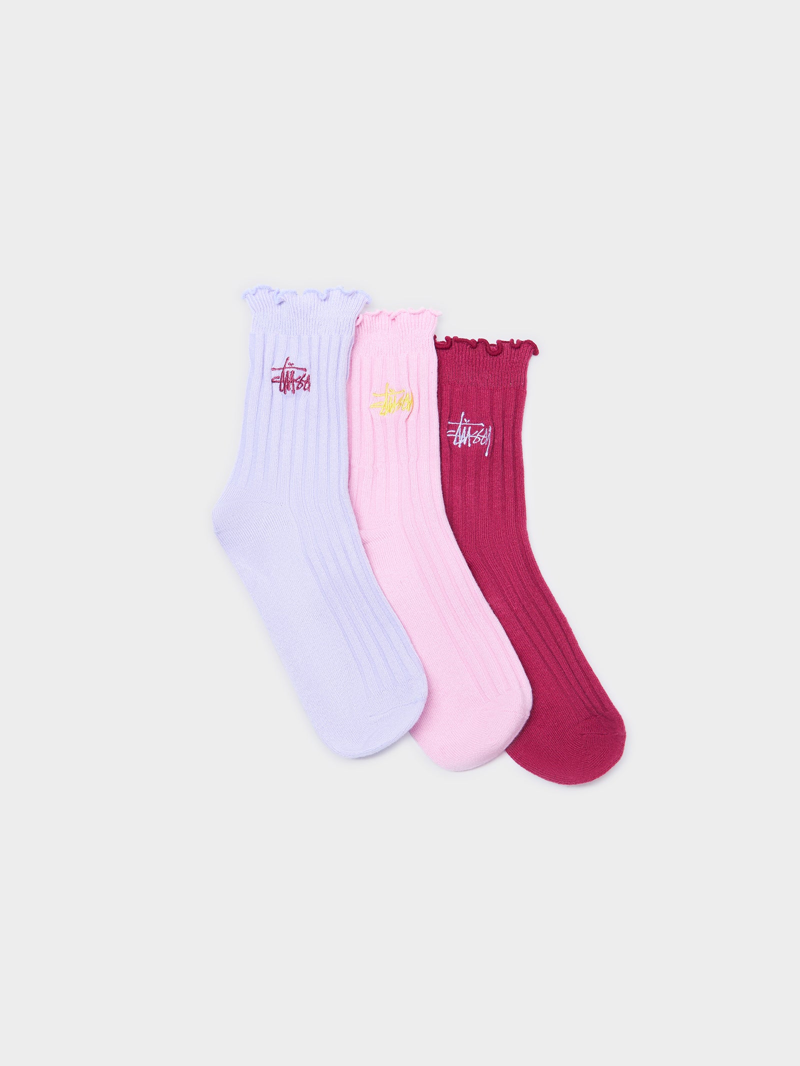 Womens Graffiti Frill Socks 3Pk