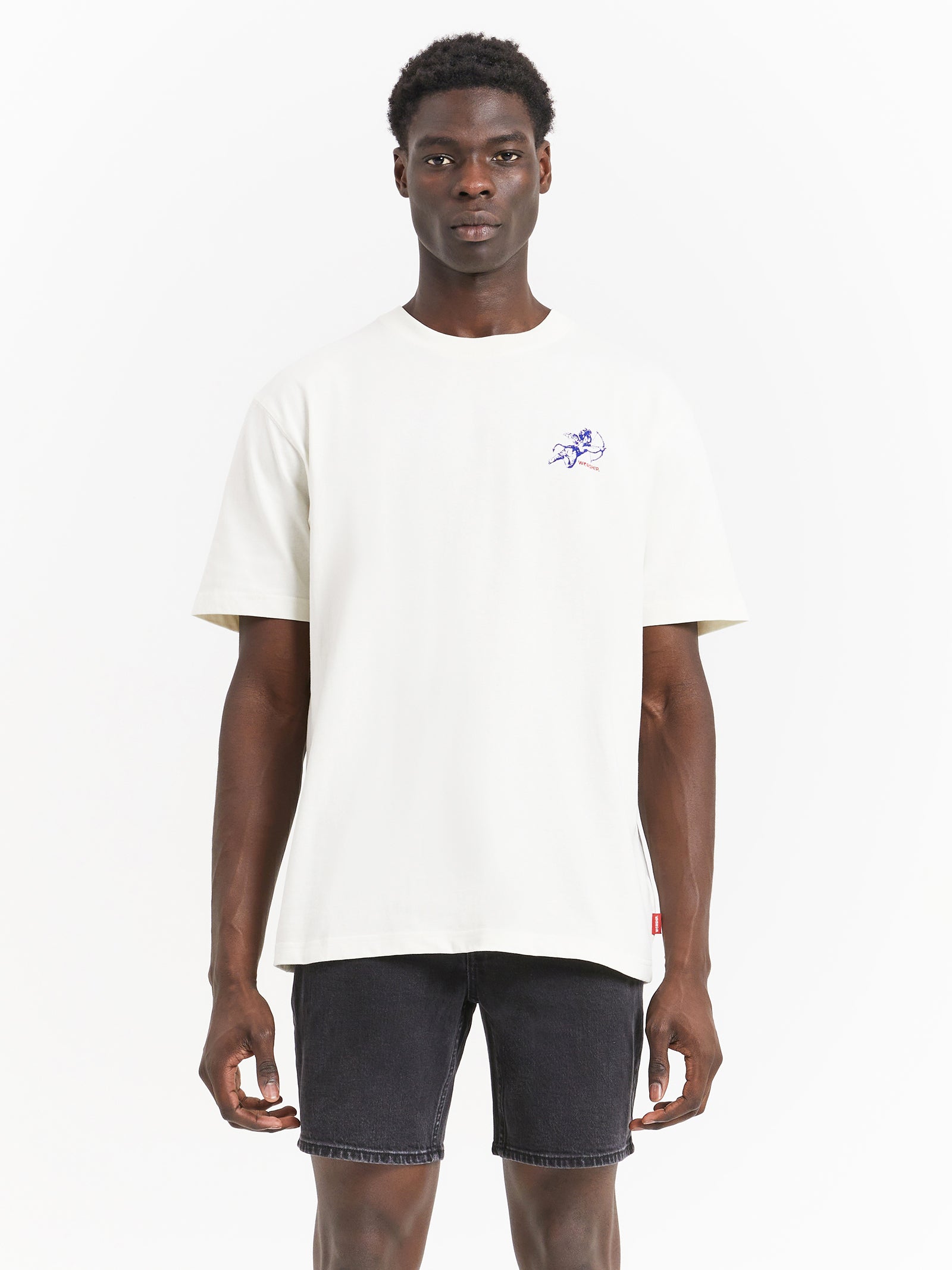 Cherub Regular Fit T-Shirt in Bone White