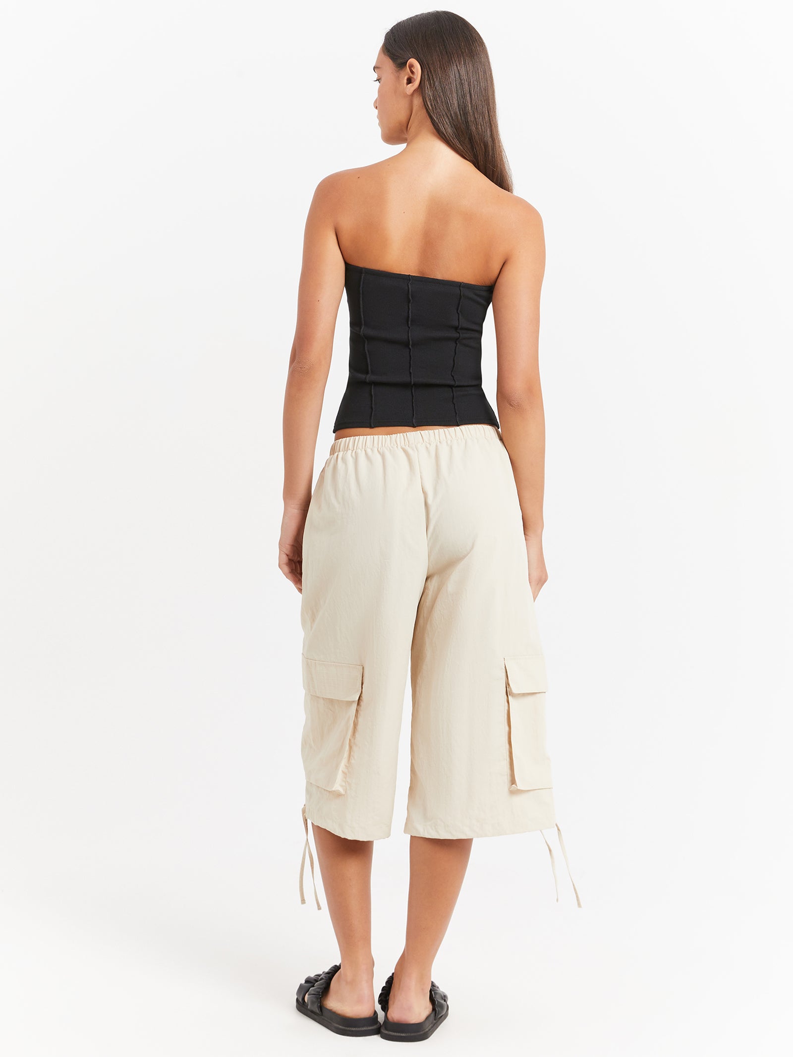 Hudson Parachute Long Shorts in Cream