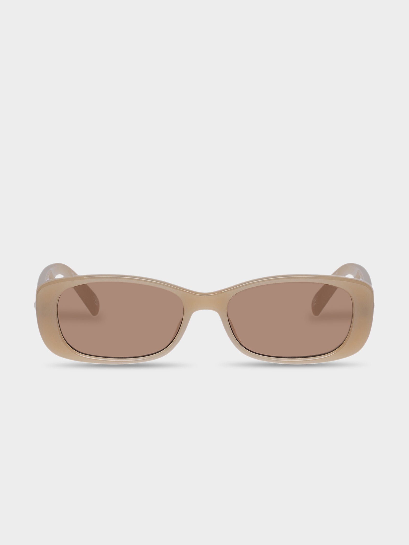 Unreal Rectangle Frame Sunglasses in Latte Light Brown