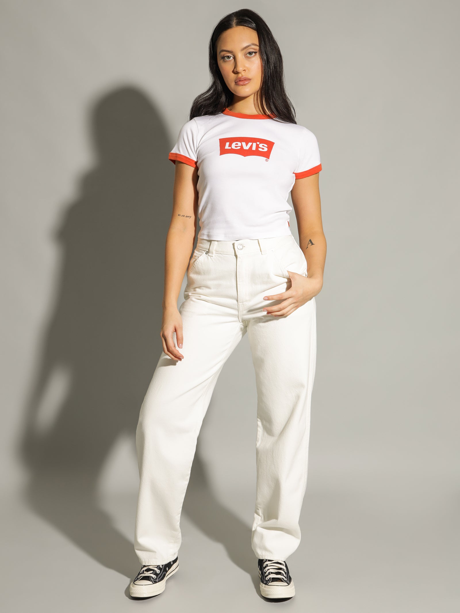 Dad Utility Jeans in It's Ecru Time White