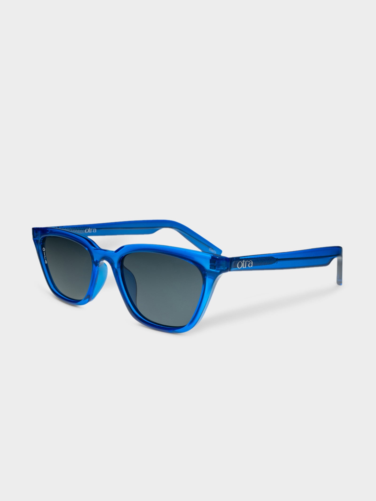 Seva Sunglasses in Trans Blue & Smoke