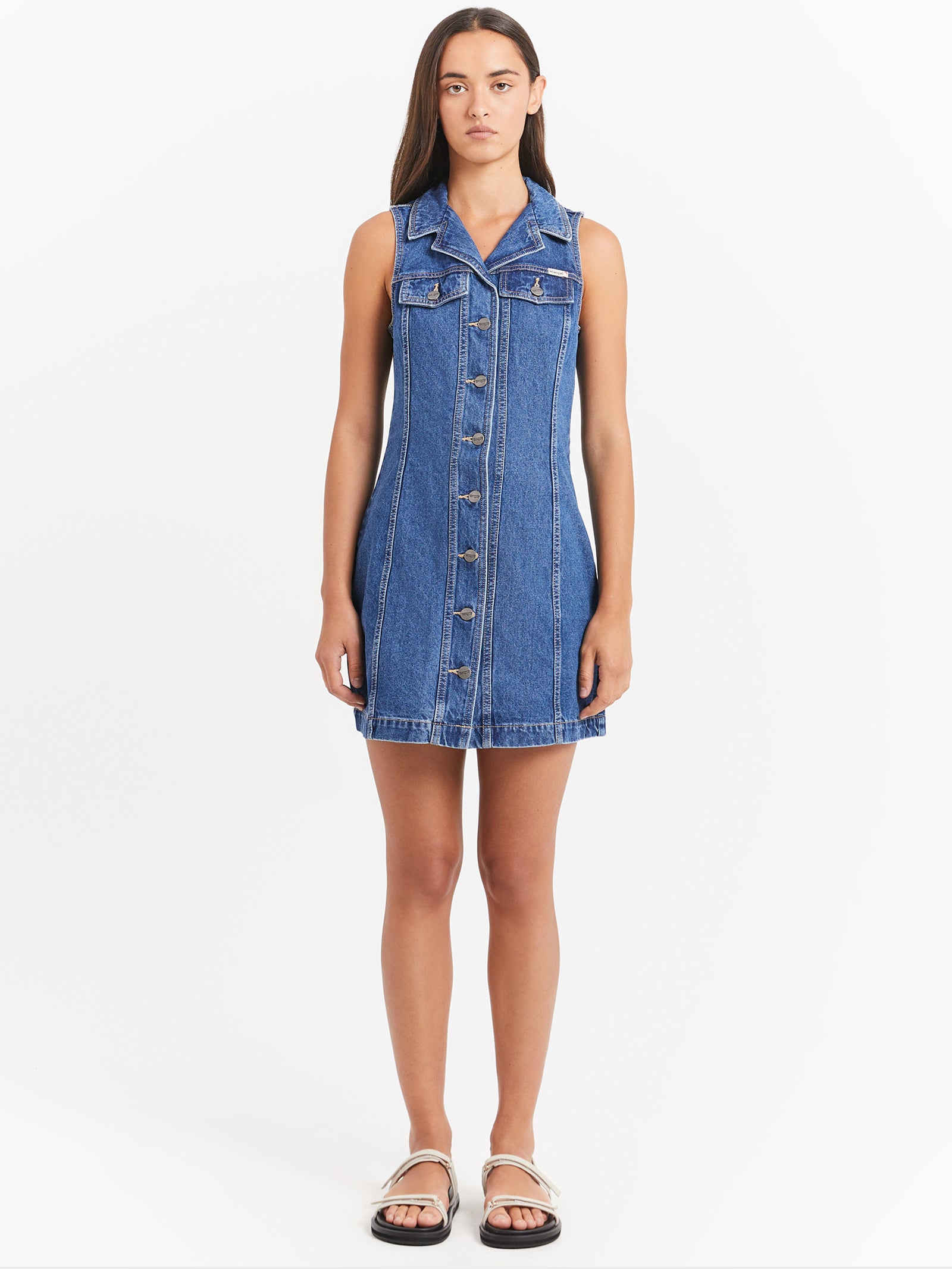 Sundaze Denim Dress in Motel Blues