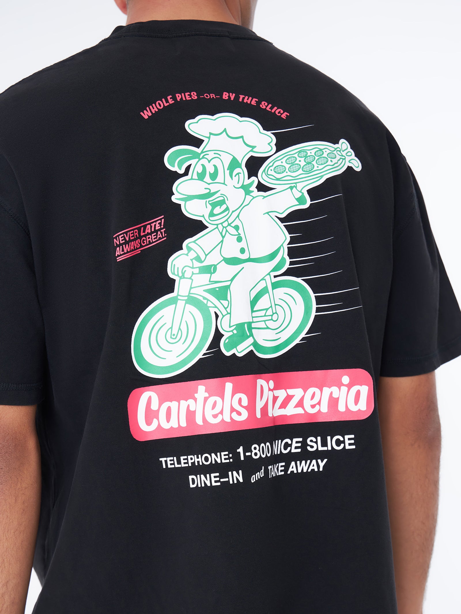 Pizza Tee In Black