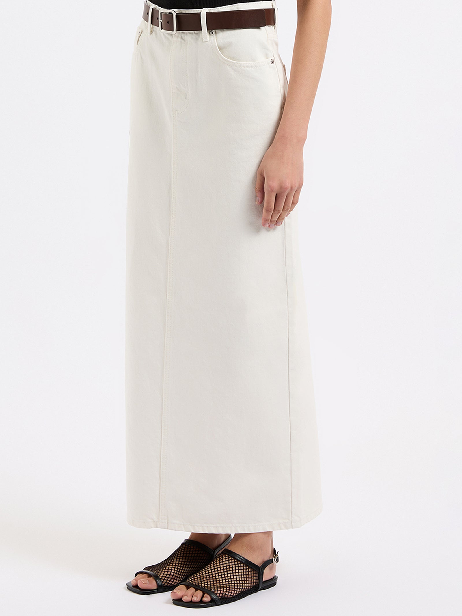 Organic Denim Maxi Skirt