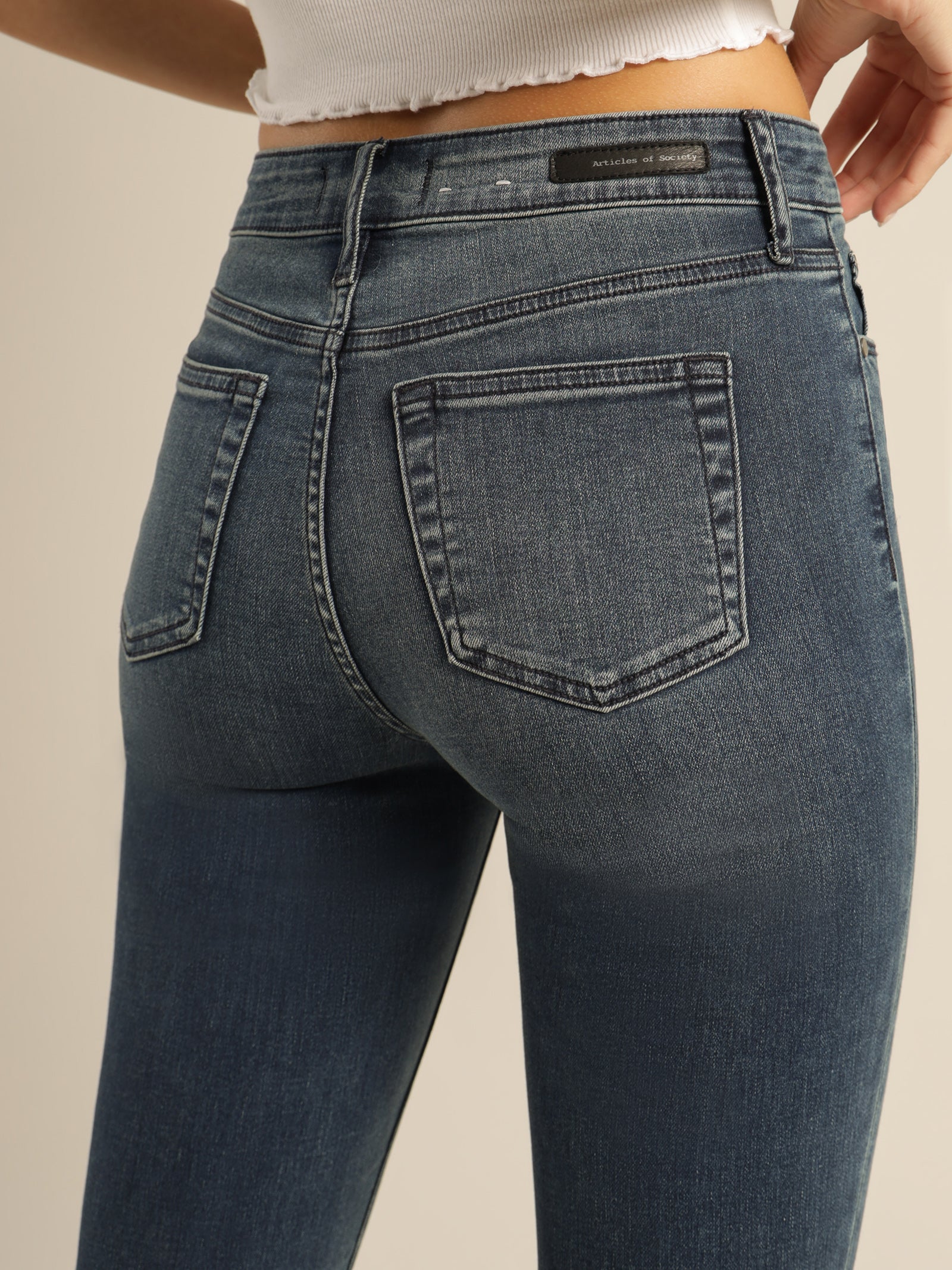 Lisa High-Rise Skinny Ankle-Hugger Jeans in Deep Storm Denim