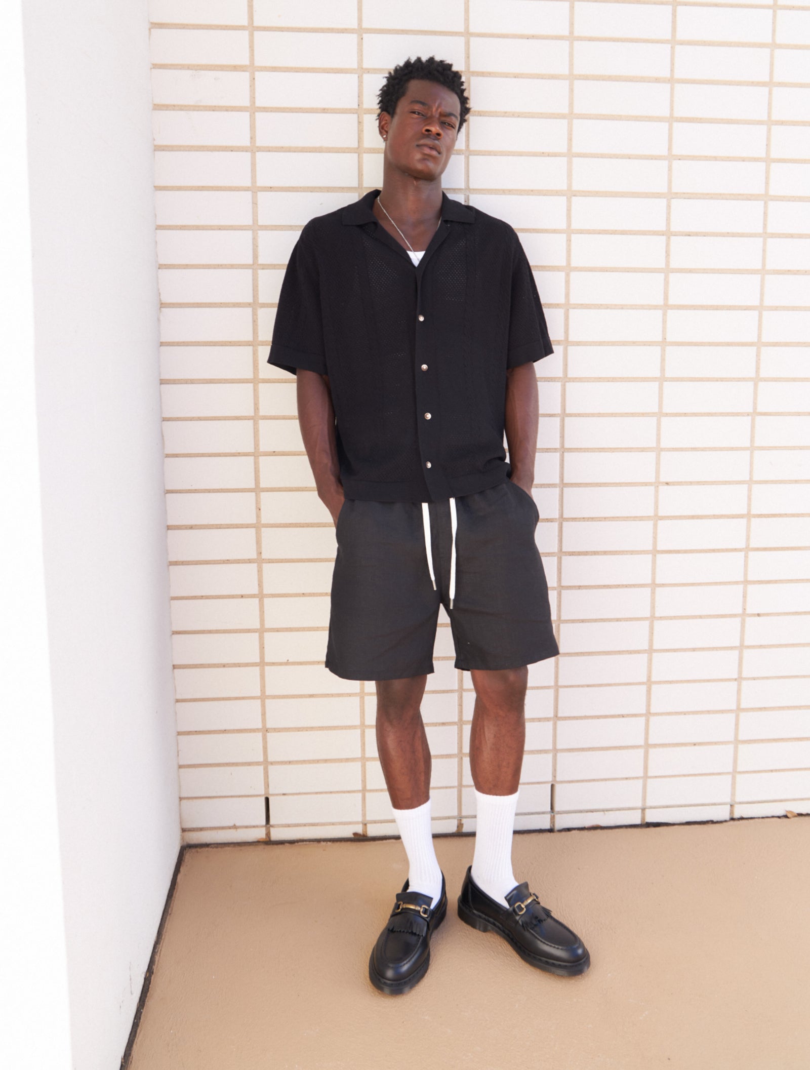 Luca Linen Short In Black