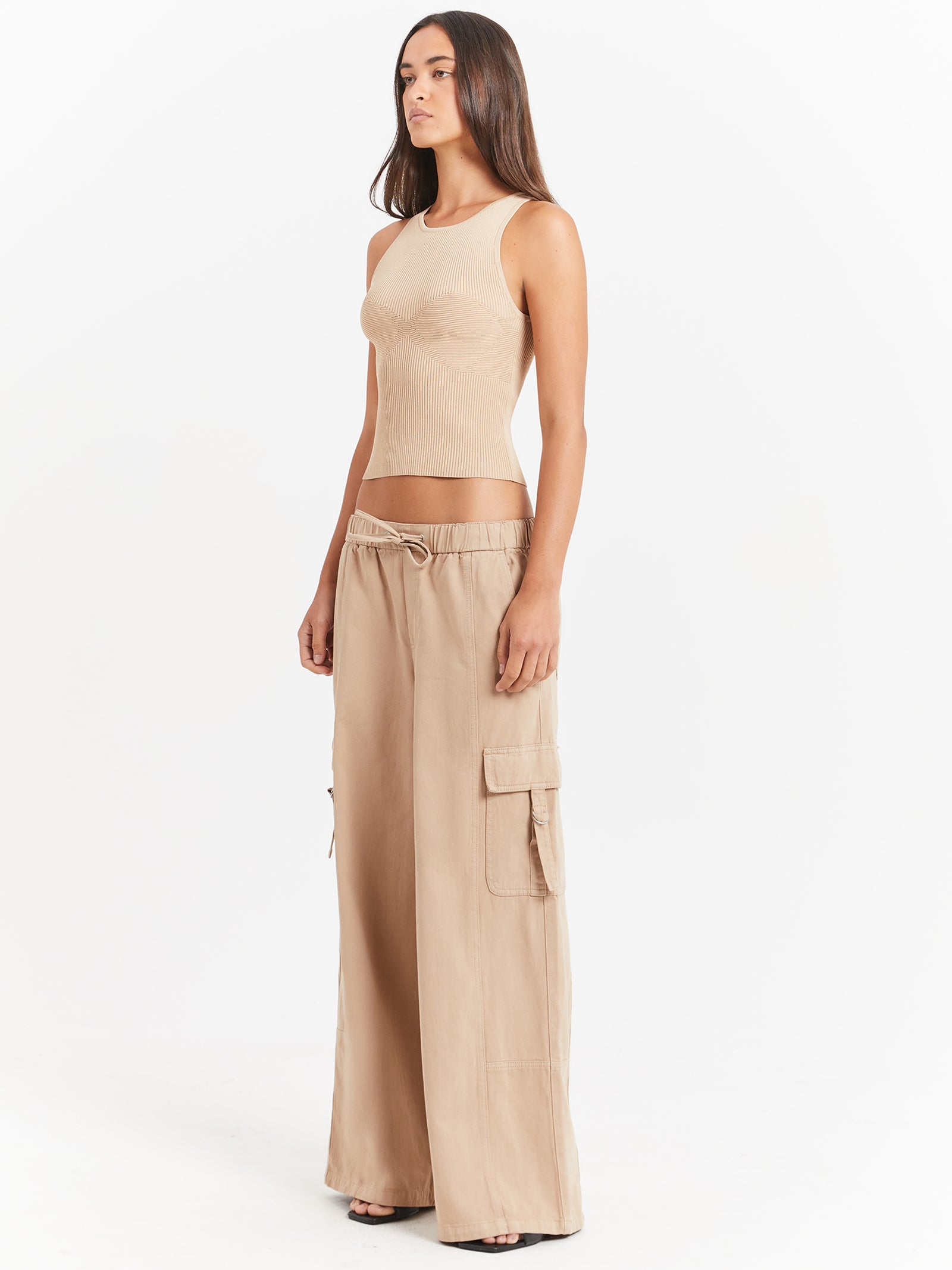 Luna Wide Leg Pants in Light Camel