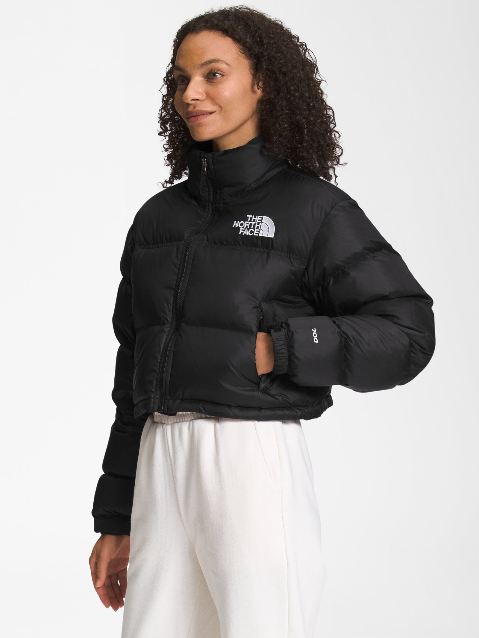 Nuptse Short Puffer Jacket in Black