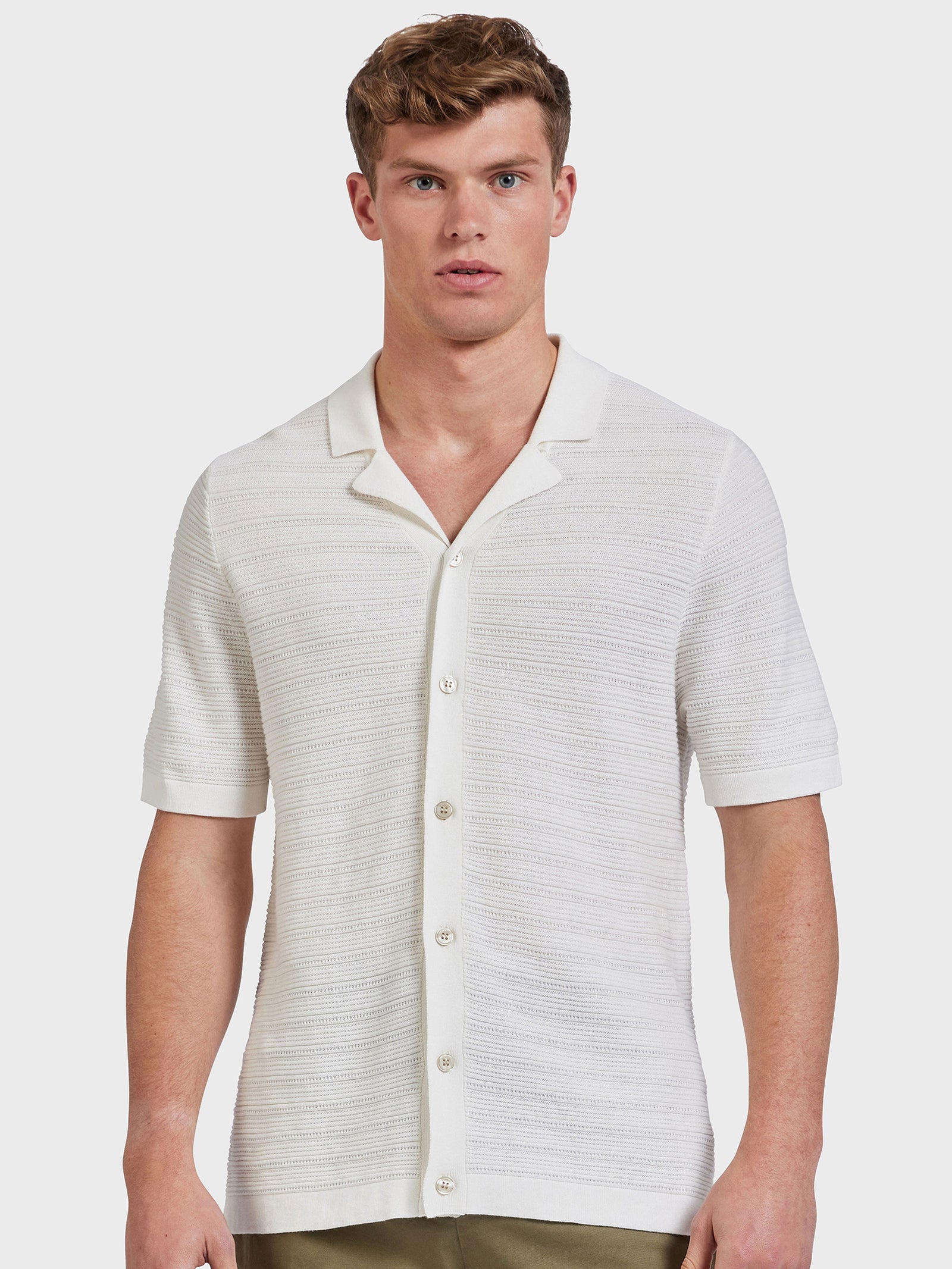 Monaco Knit Polo Shirt in Natural