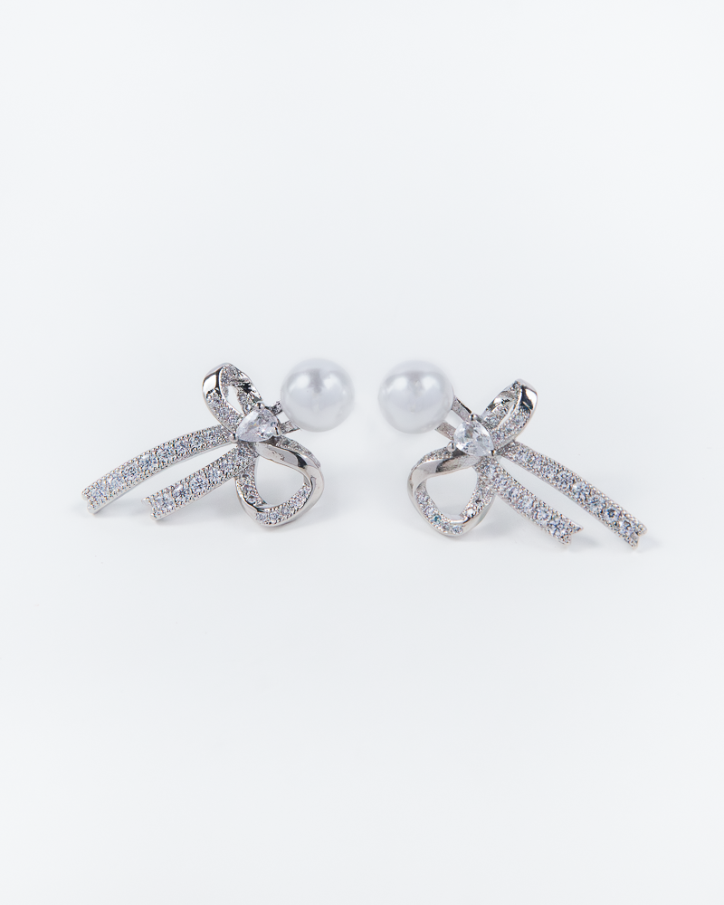 NYU NYU Pearl Bow Drop Earrings