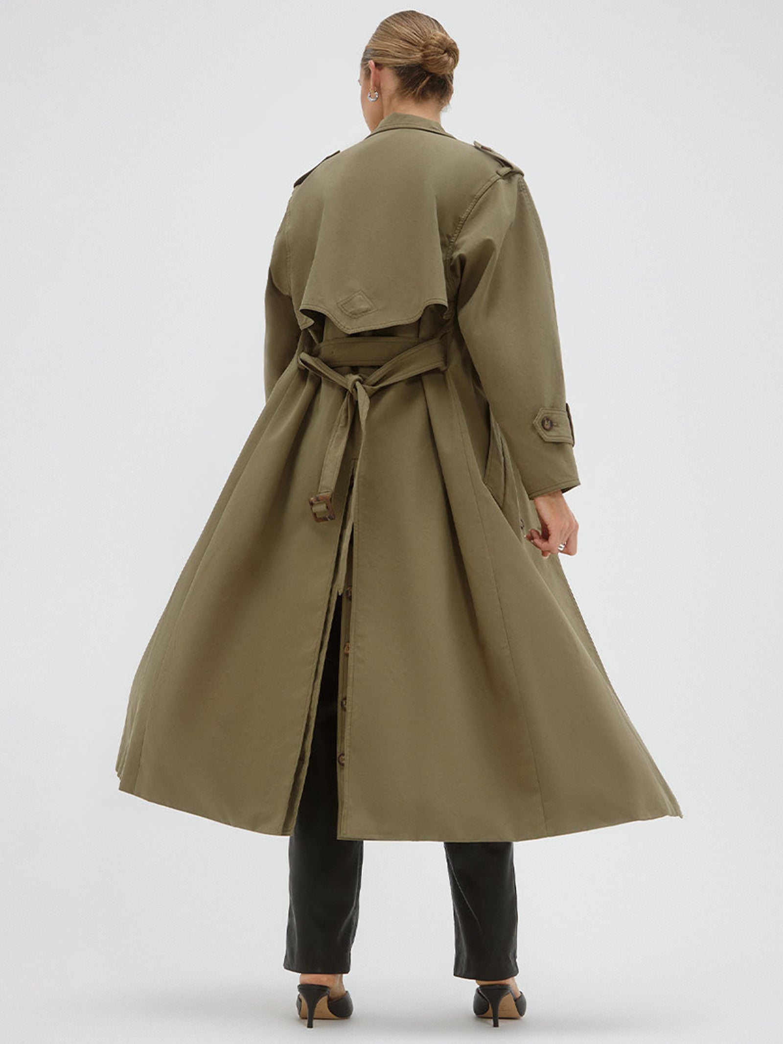 Agency Trench Coat in Olive Green