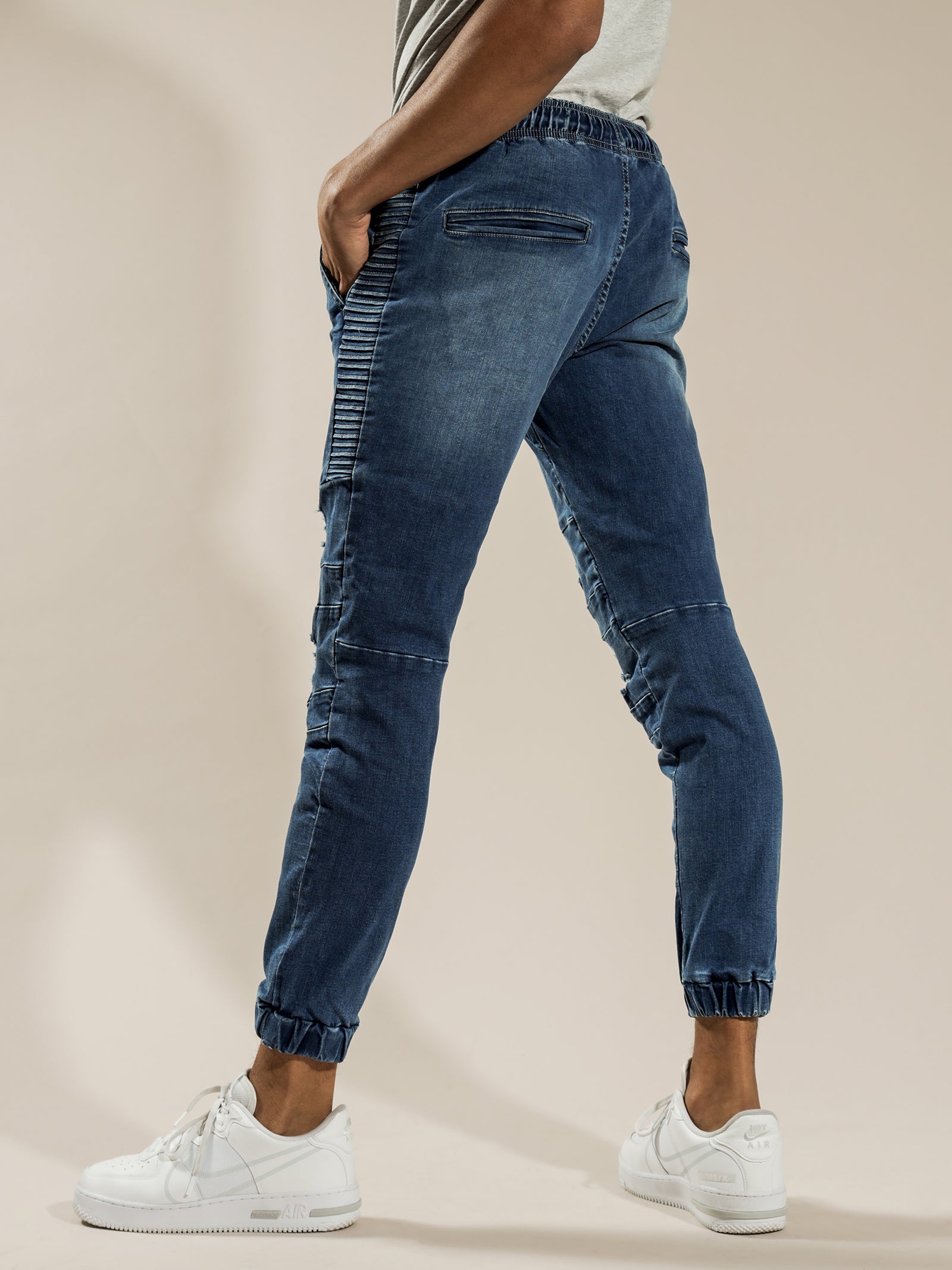 Blake Moto Jogger Jeans in Blue Blast Denim