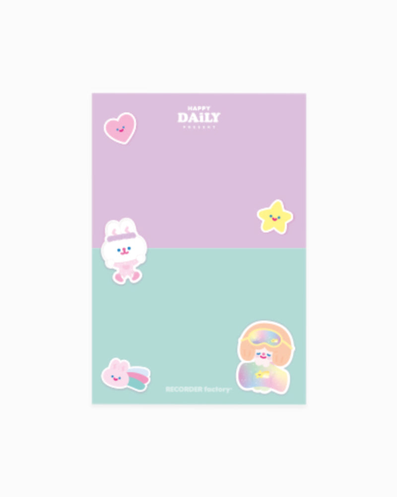 RECORDER factory Happy Daily Mini Memo - Purple