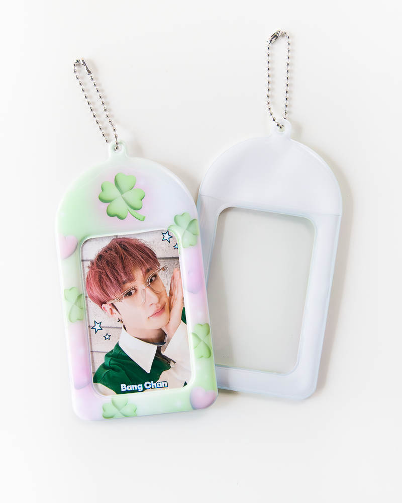 DUCKY WORLD Clover Heart Photocard Holder Keyring